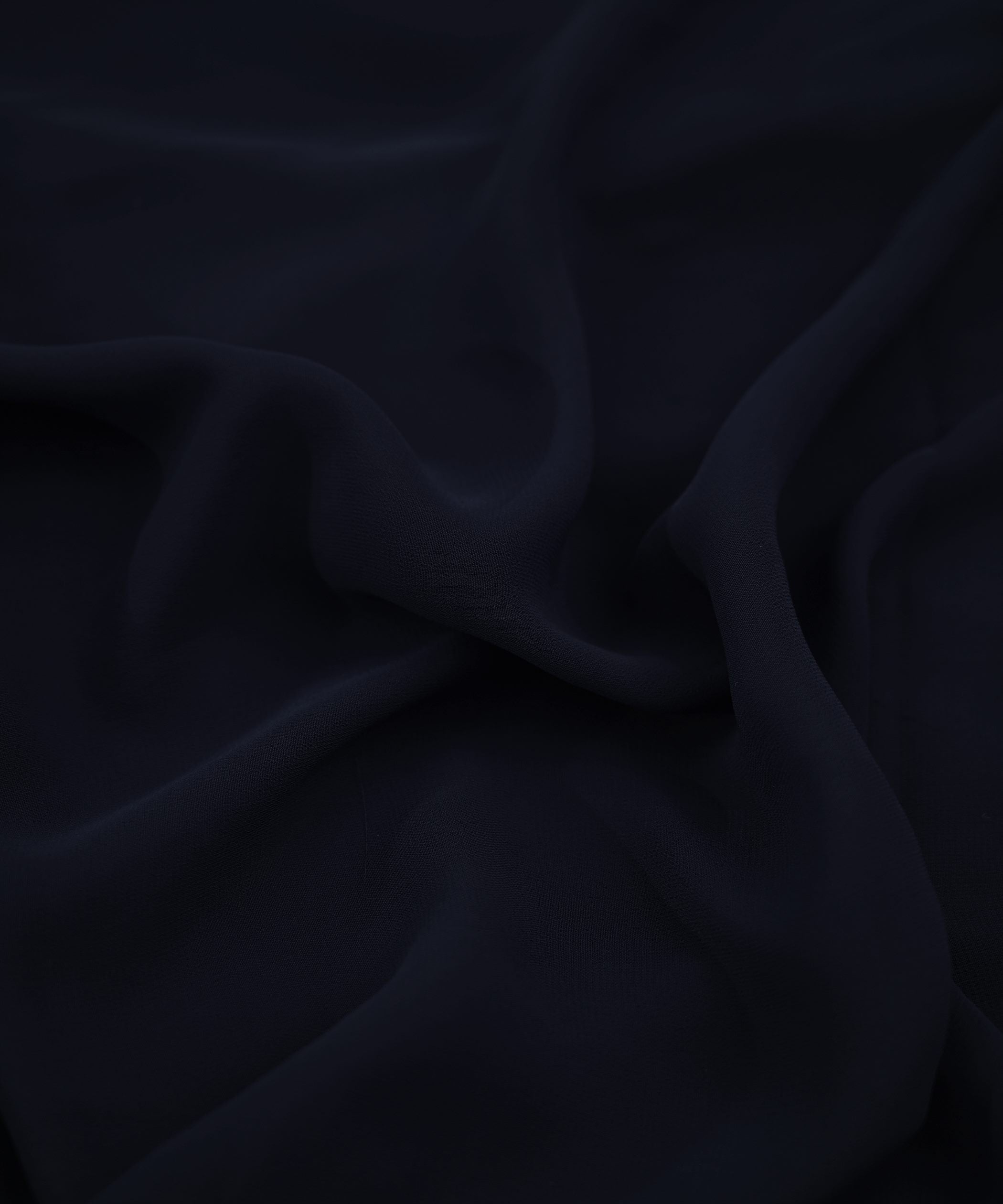Dark Navy Blue Plain Dyed Faux Georgette Fabric