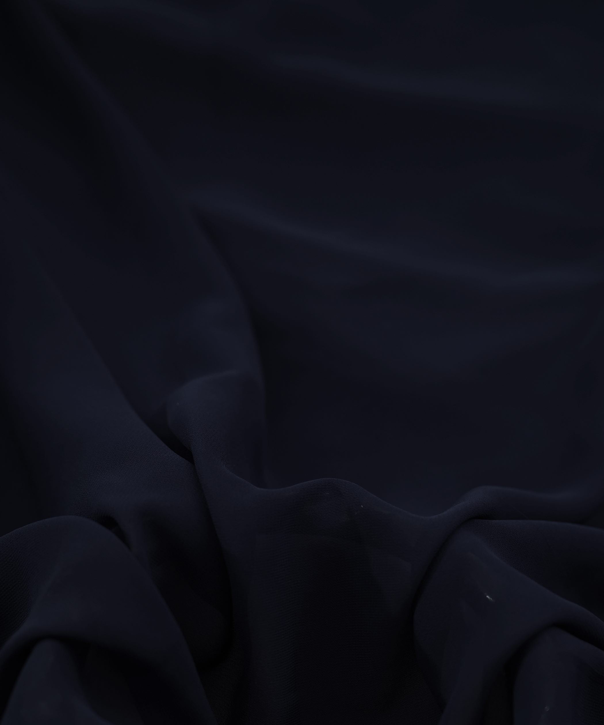 Dark Navy Blue Plain Dyed Faux Georgette Fabric