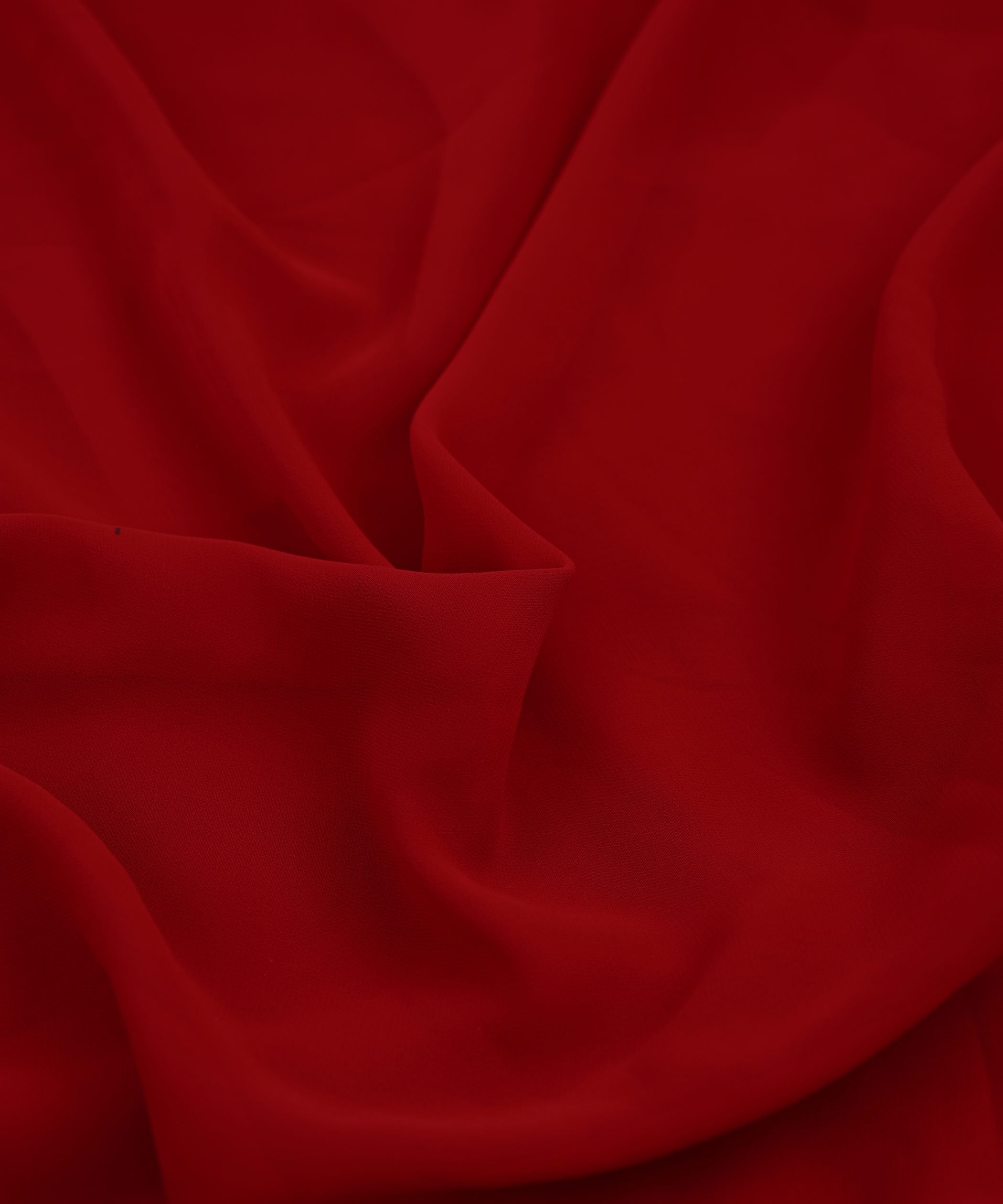 Dark Red Plain Dyed Faux Georgette Fabric