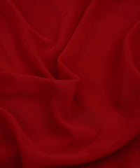 Dark Red Plain Dyed Faux Georgette Fabric
