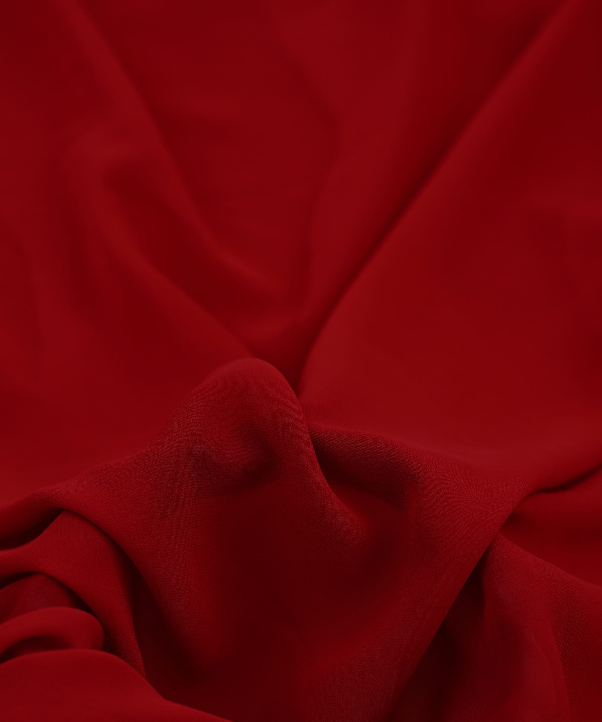 Dark Red Plain Dyed Faux Georgette Fabric