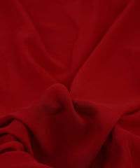 Dark Red Plain Dyed Faux Georgette Fabric