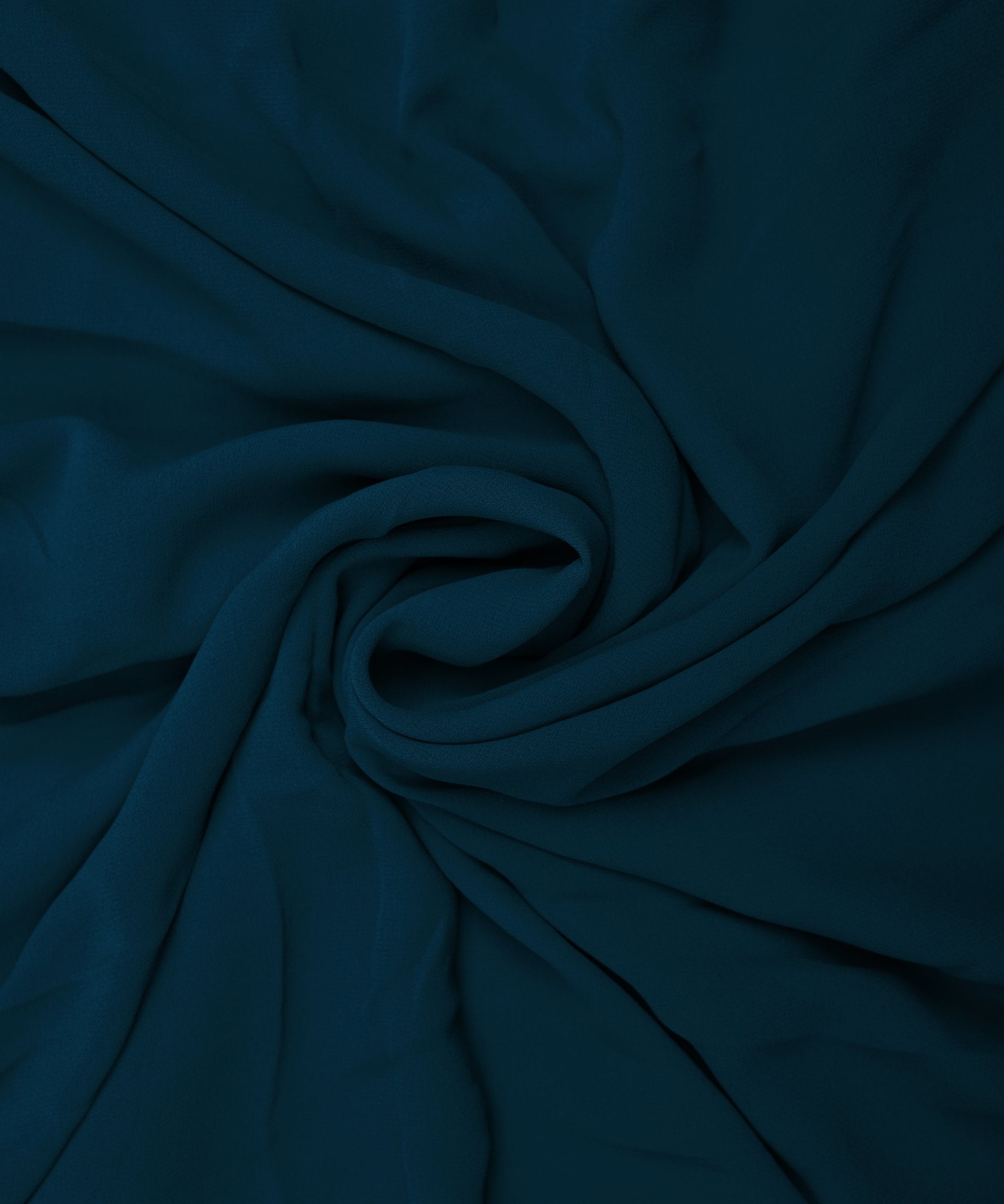 Dark Teal Plain Dyed Faux Georgette Fabric