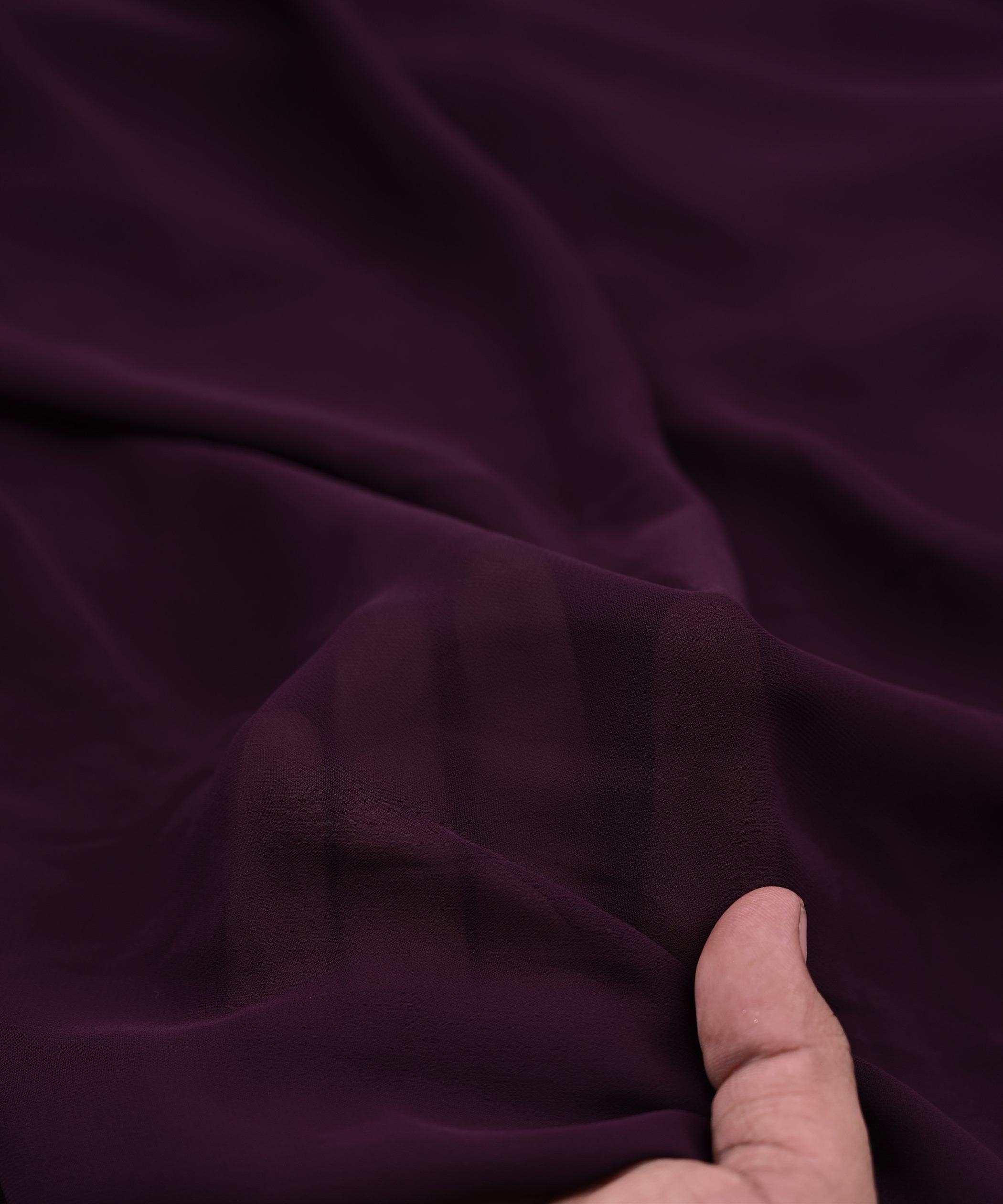 Dark Violet Plain Dyed Faux Georgette Fabric