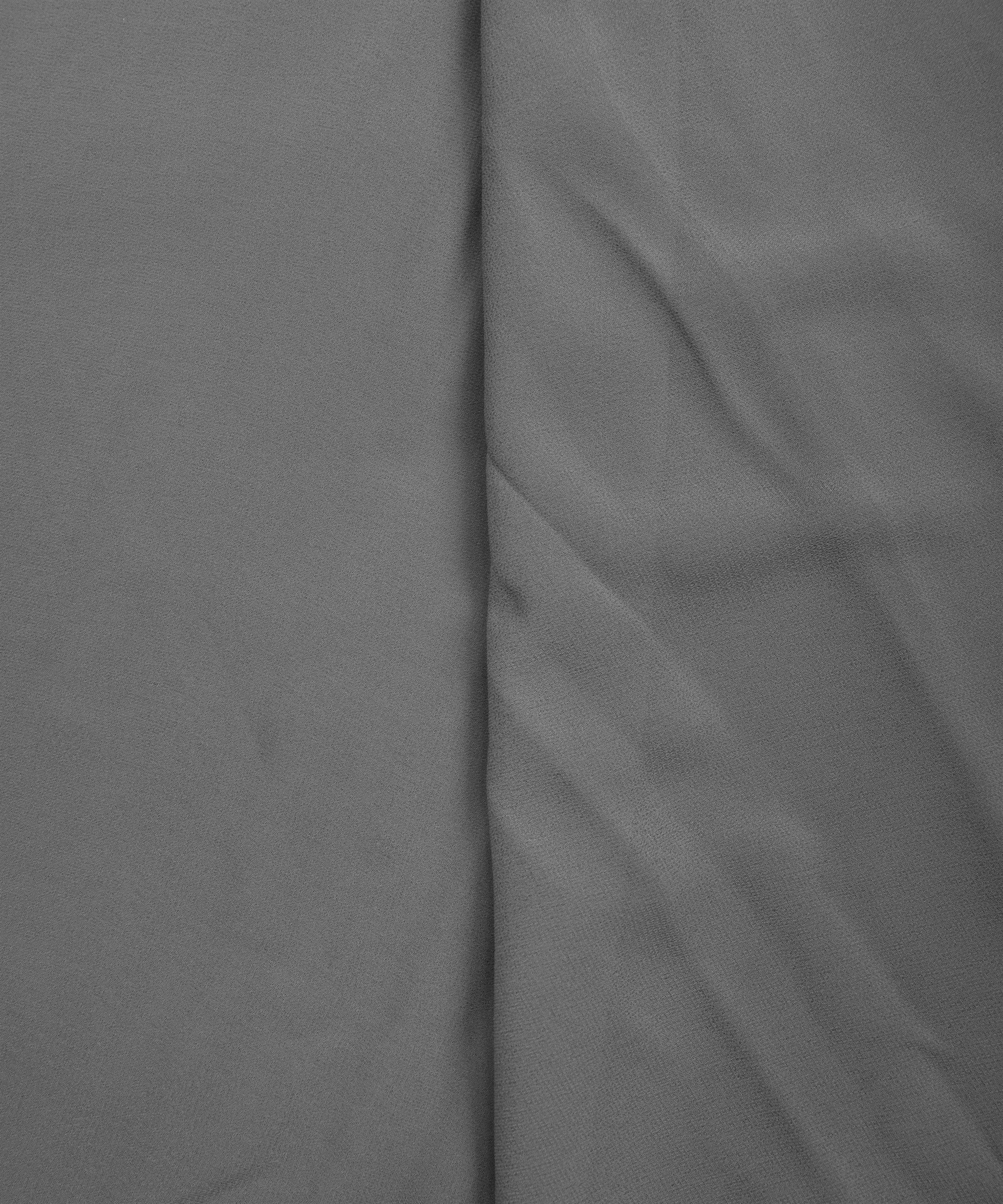 Grey Plain Dyed Faux Georgette Fabric