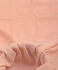 Light Peach Plain Dyed Faux Georgette Fabric