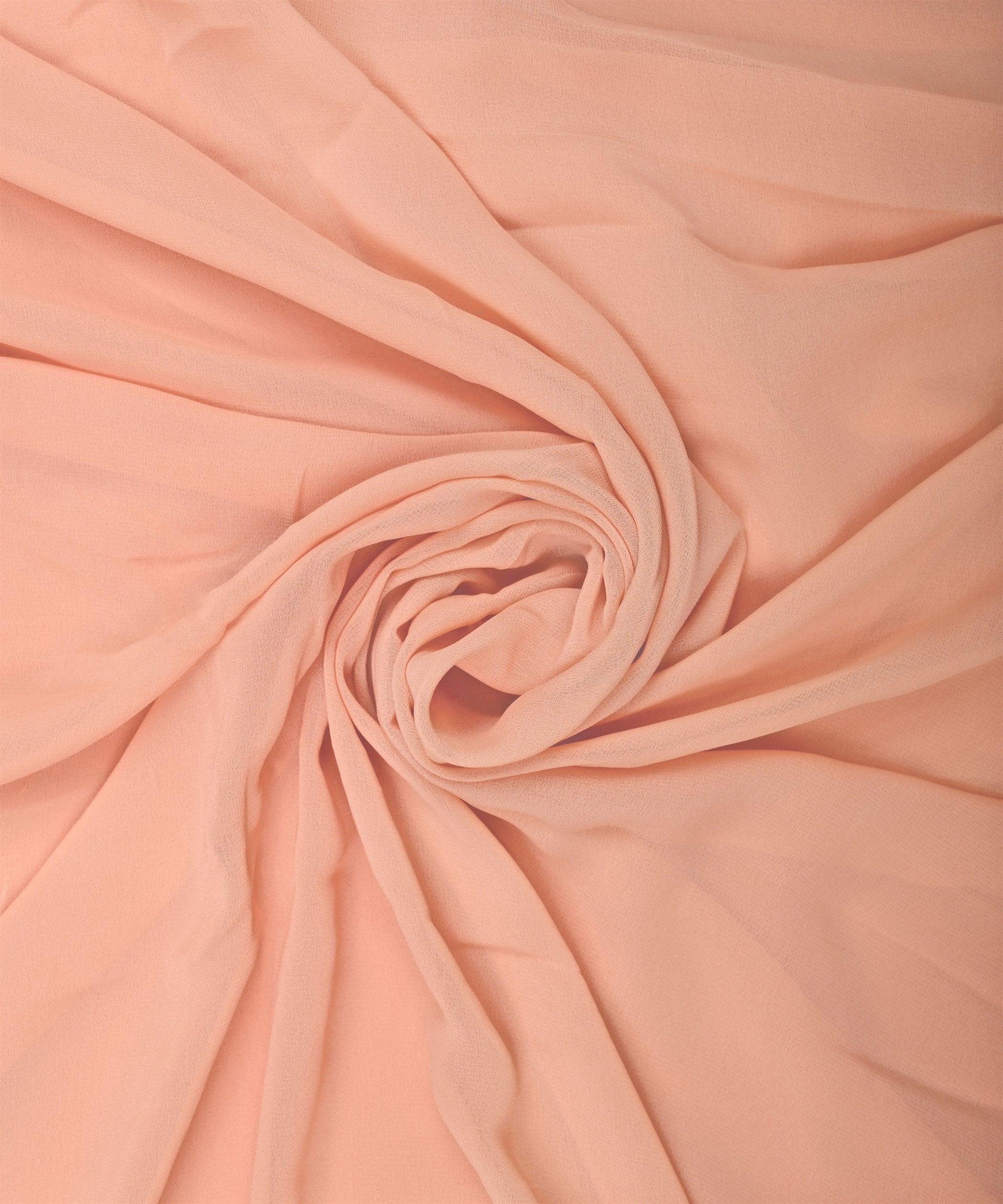 Light Peach Plain Dyed Faux Georgette Fabric