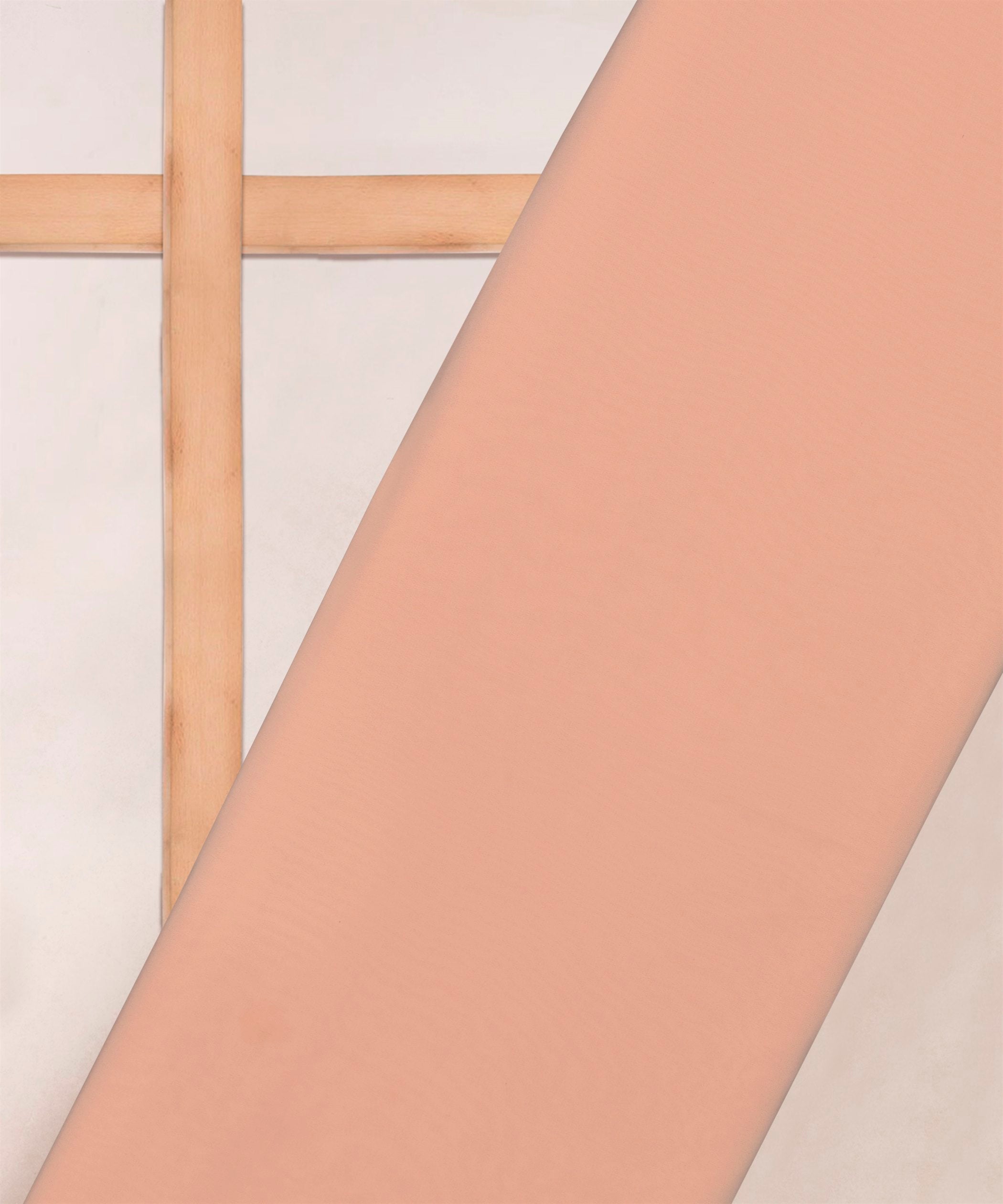 Light Peach Plain Dyed Faux Georgette Fabric