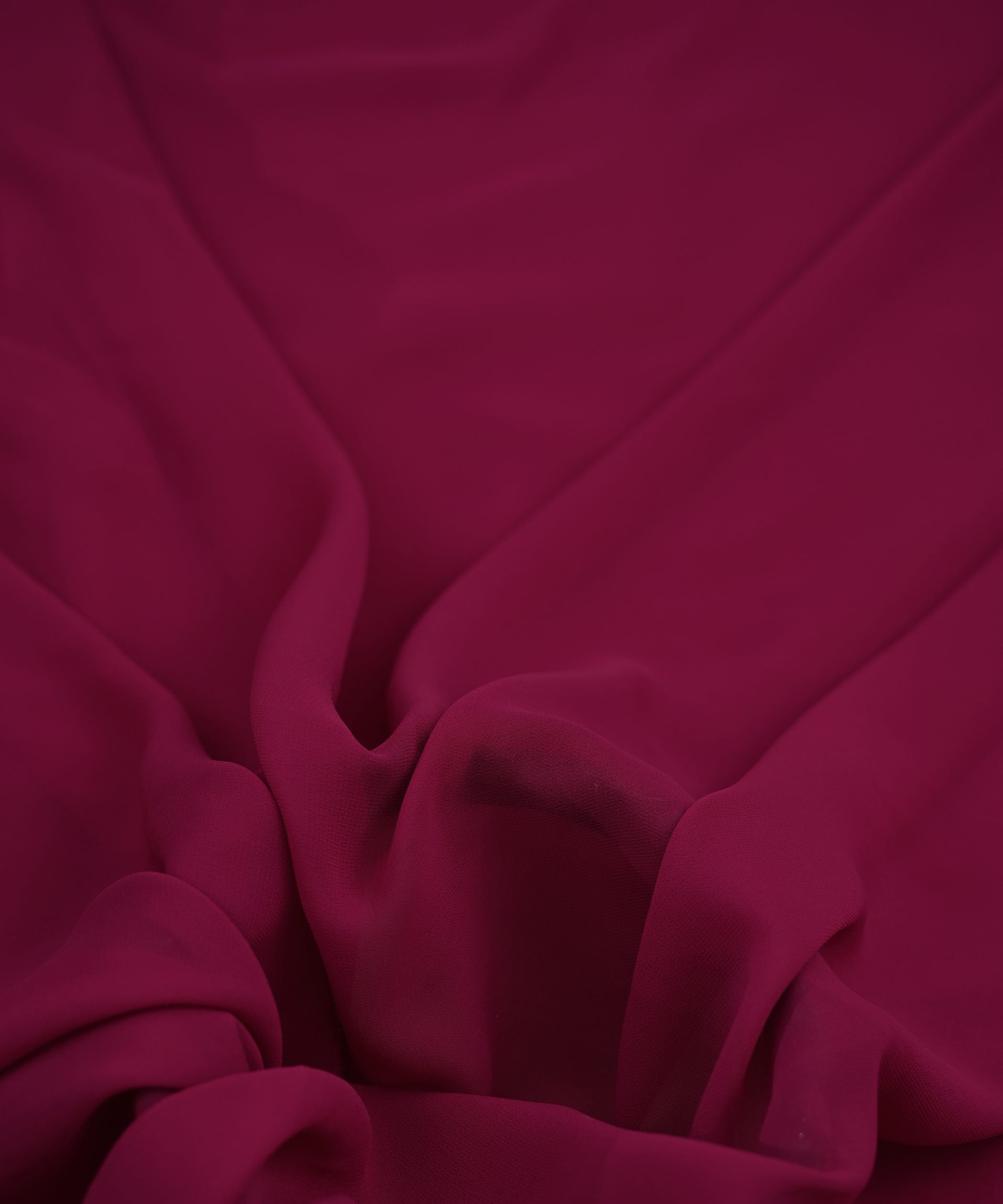 Magenta Plain Dyed Faux Georgette Fabric