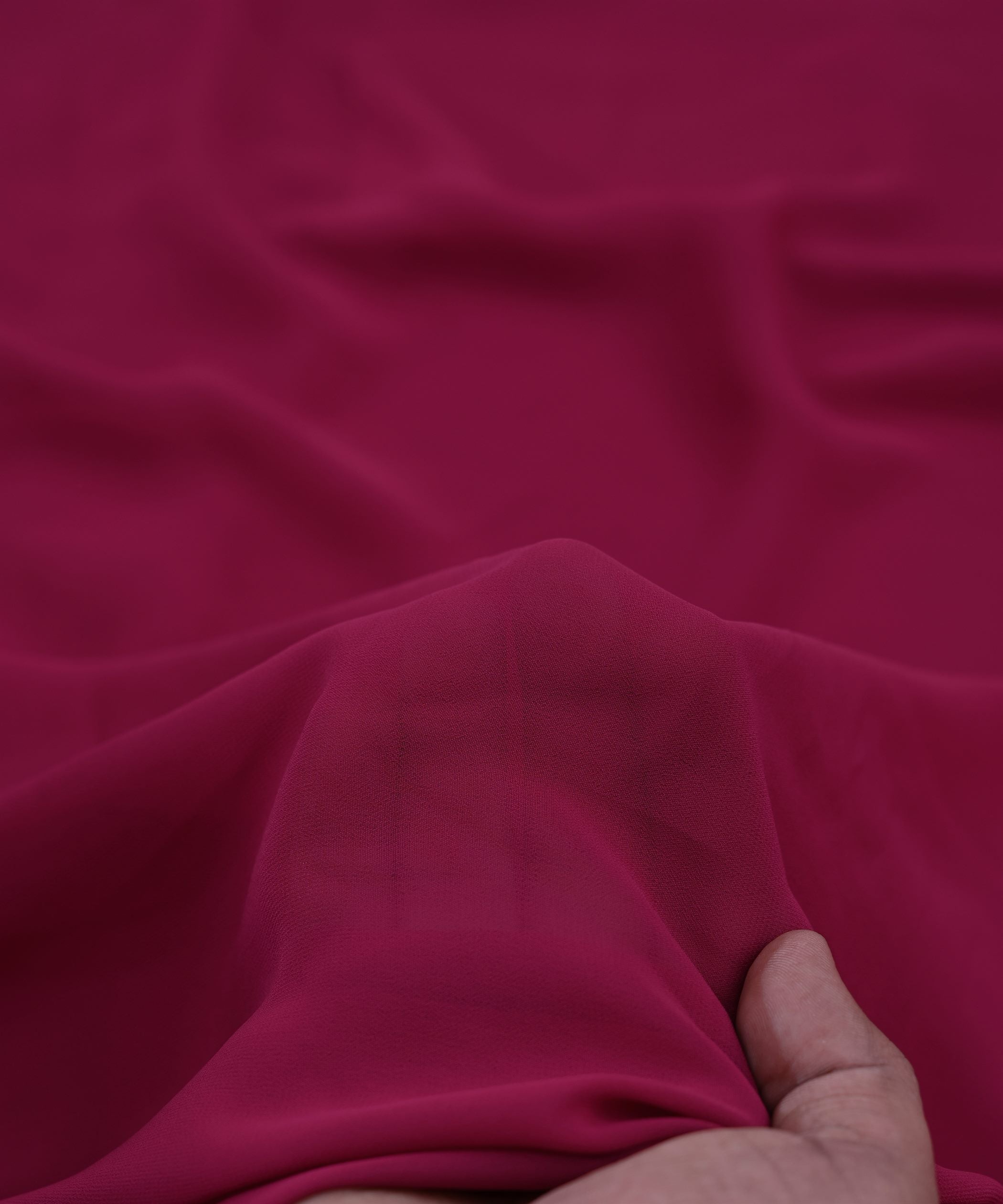 Magenta Plain Dyed Faux Georgette Fabric