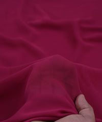 Magenta Plain Dyed Faux Georgette Fabric