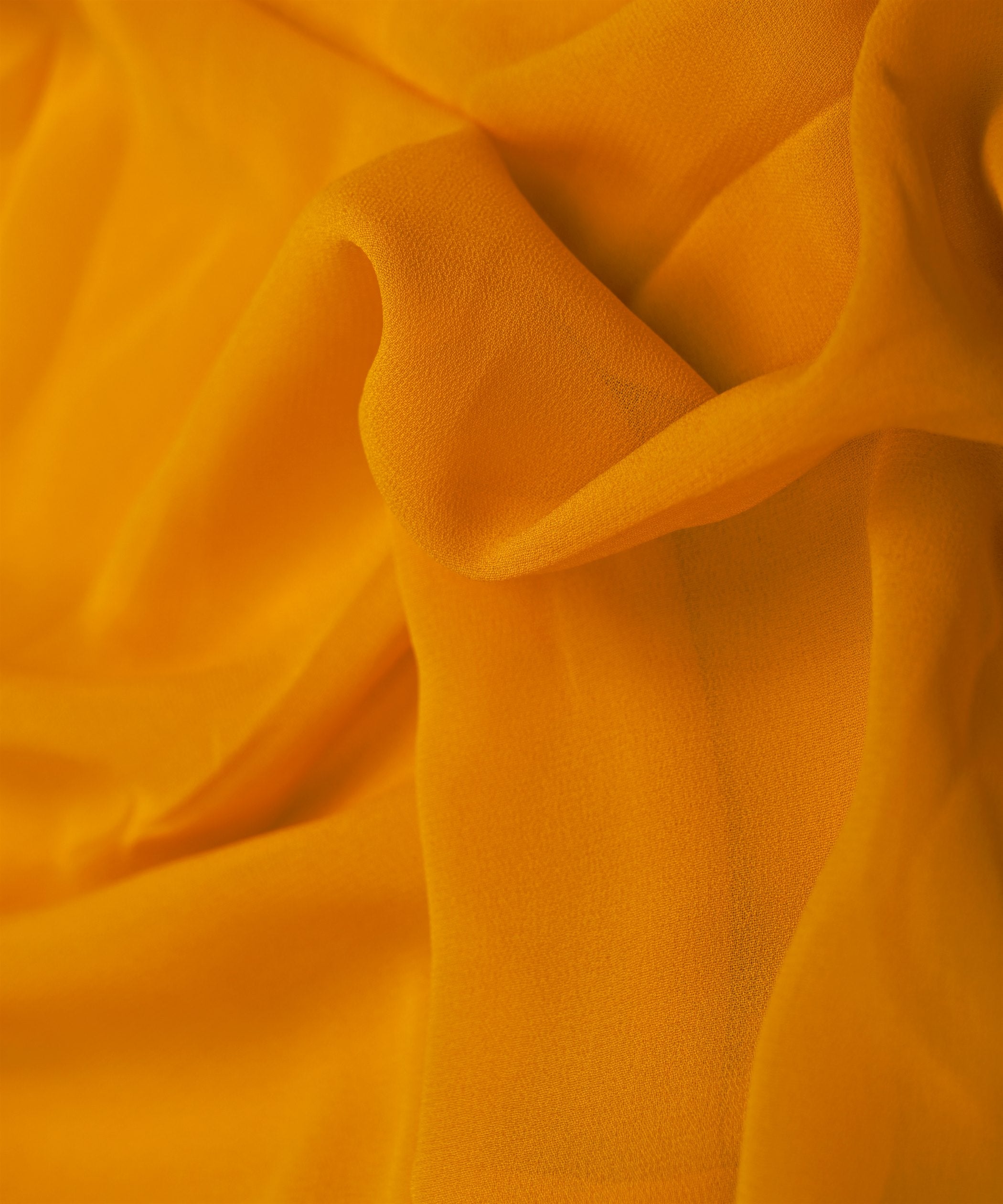 Mustard Yellow Plain Dyed Faux Georgette Fabric