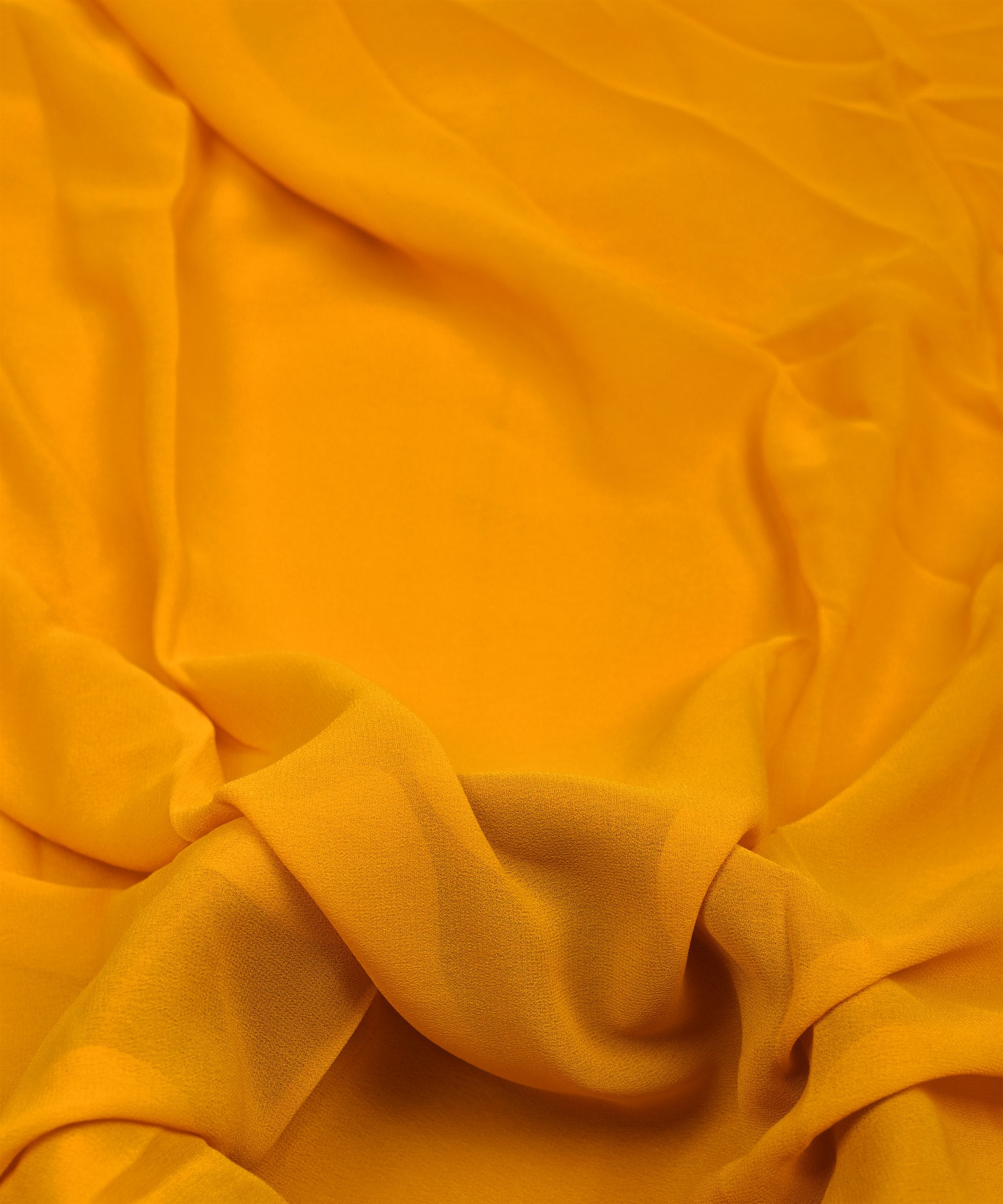 Mustard Yellow Plain Dyed Faux Georgette Fabric