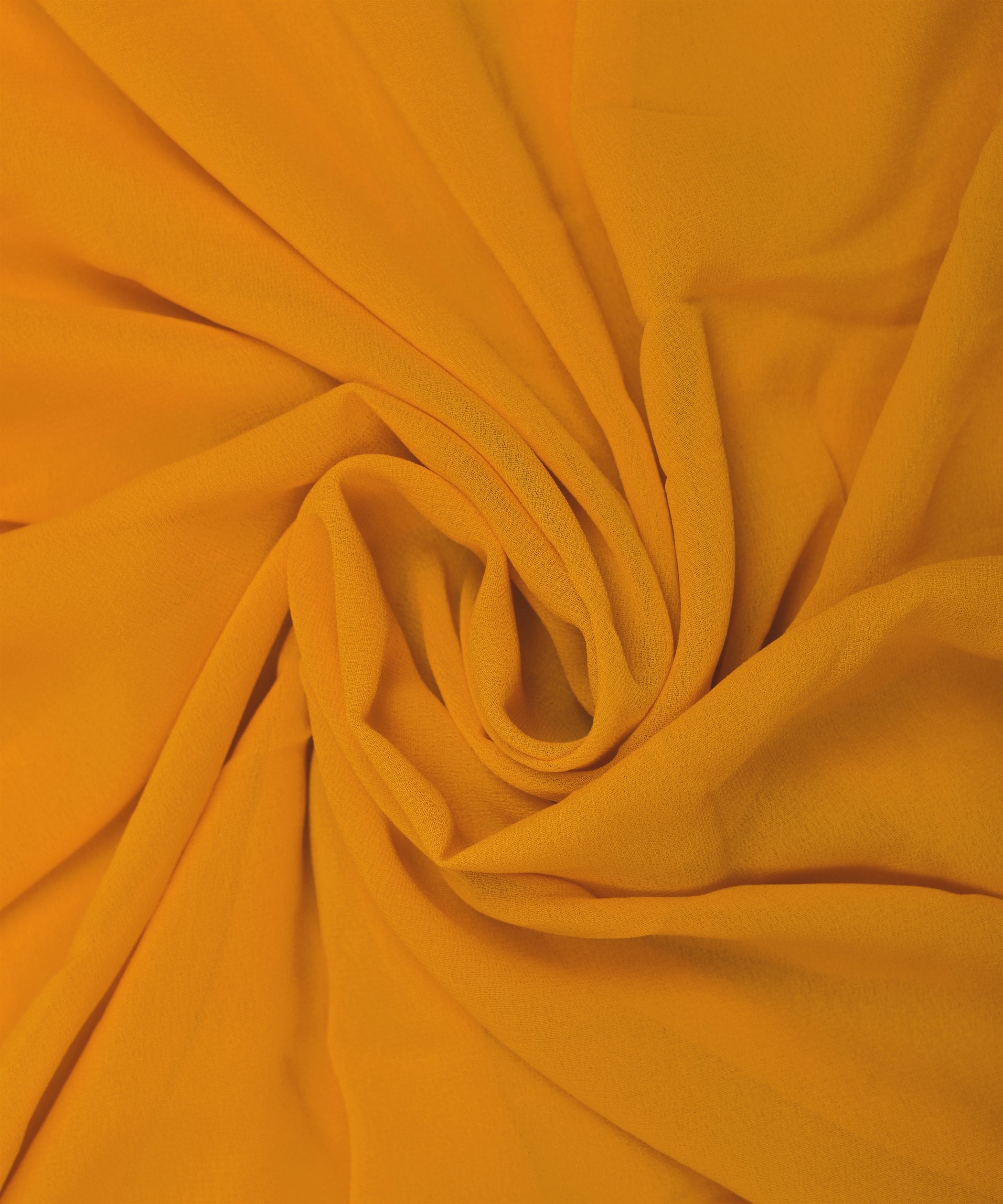 Mustard Yellow Plain Dyed Faux Georgette Fabric