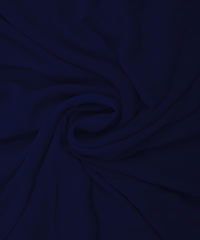Navy Blue Plain Dyed Faux Georgette Fabric