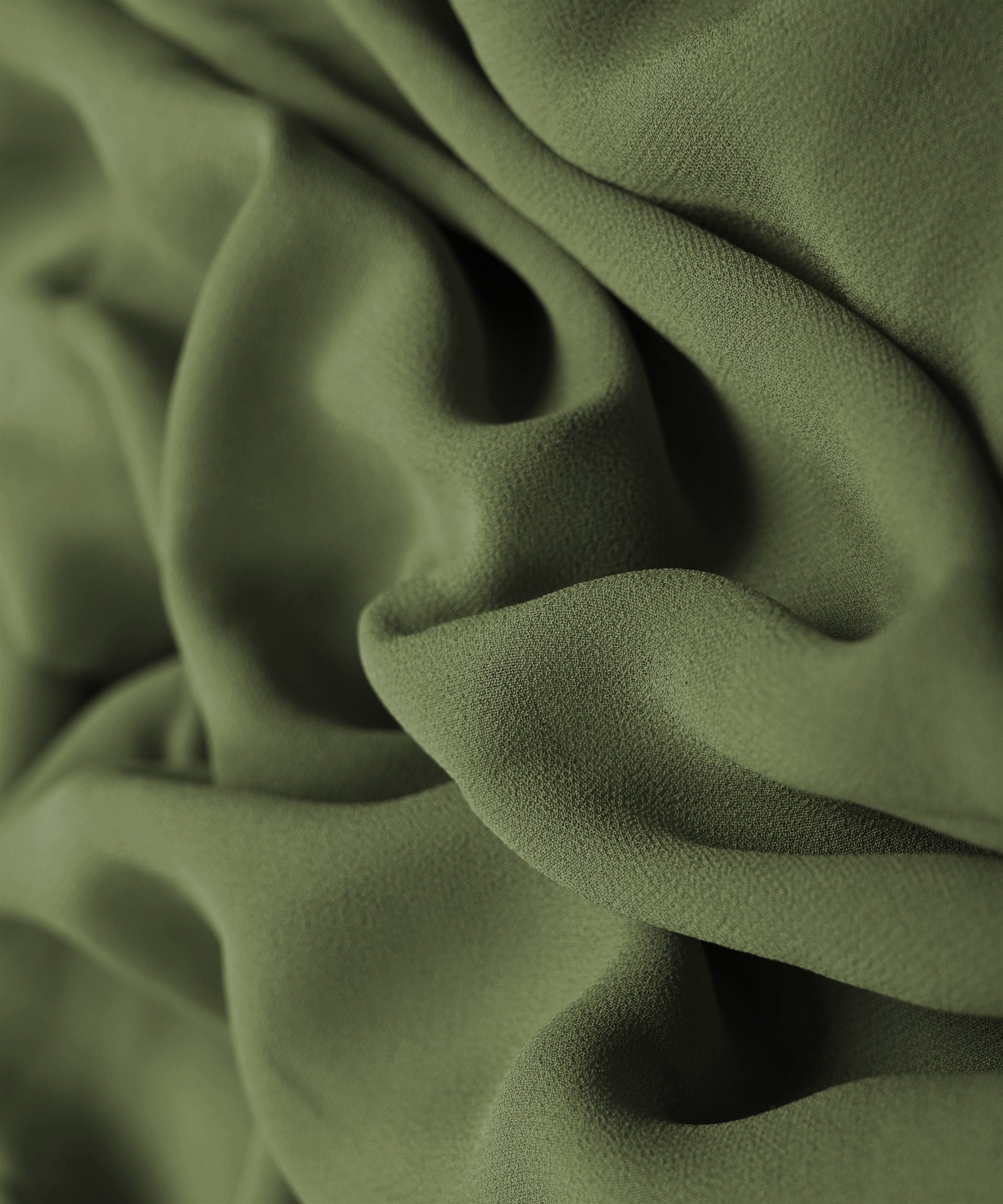 Olive Green Plain Dyed Faux Georgette Fabric