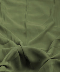 Olive Green Plain Dyed Faux Georgette Fabric