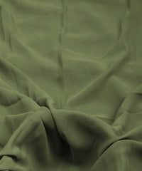 Olive Green Plain Dyed Faux Georgette Fabric