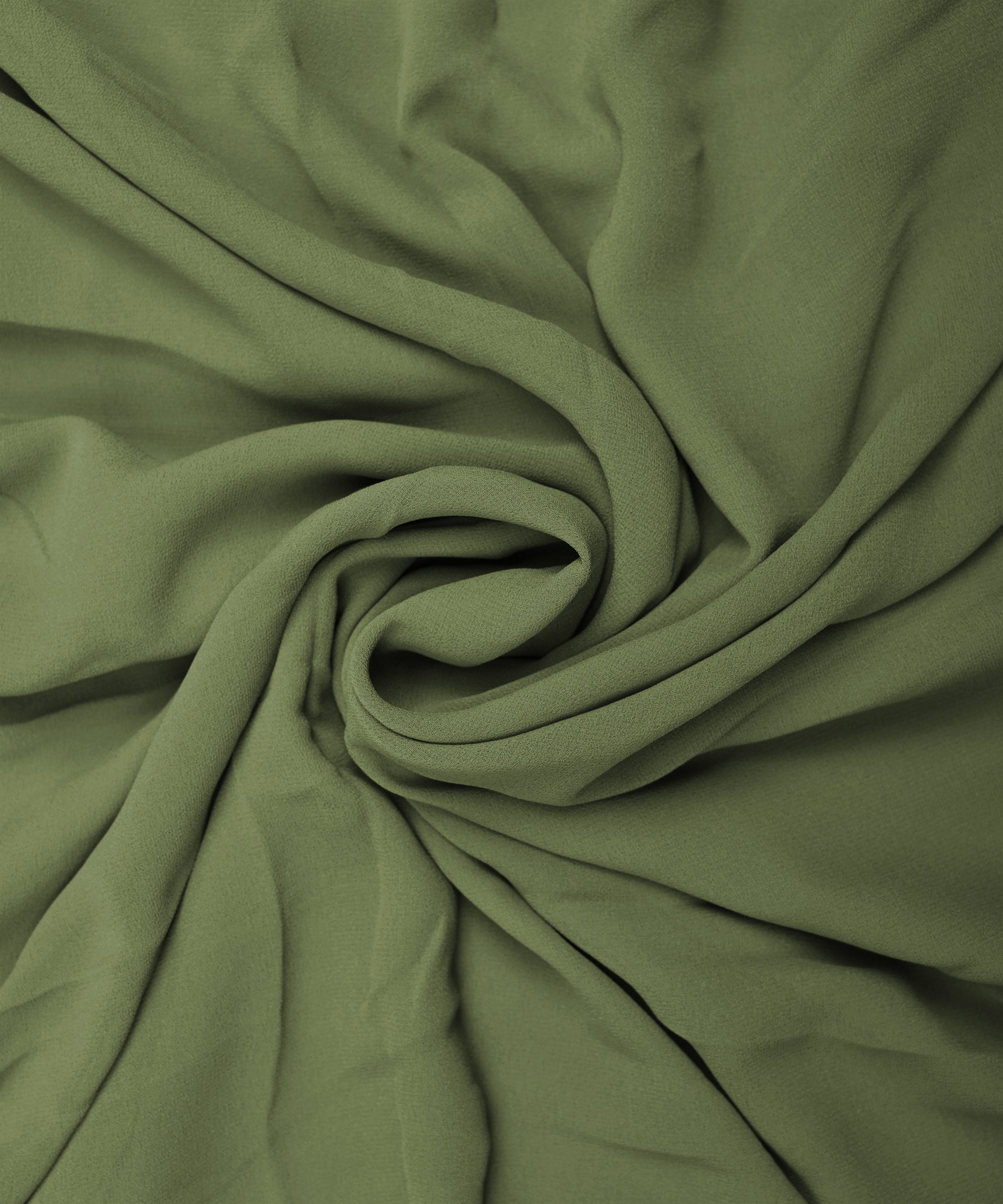 Olive Green Plain Dyed Faux Georgette Fabric