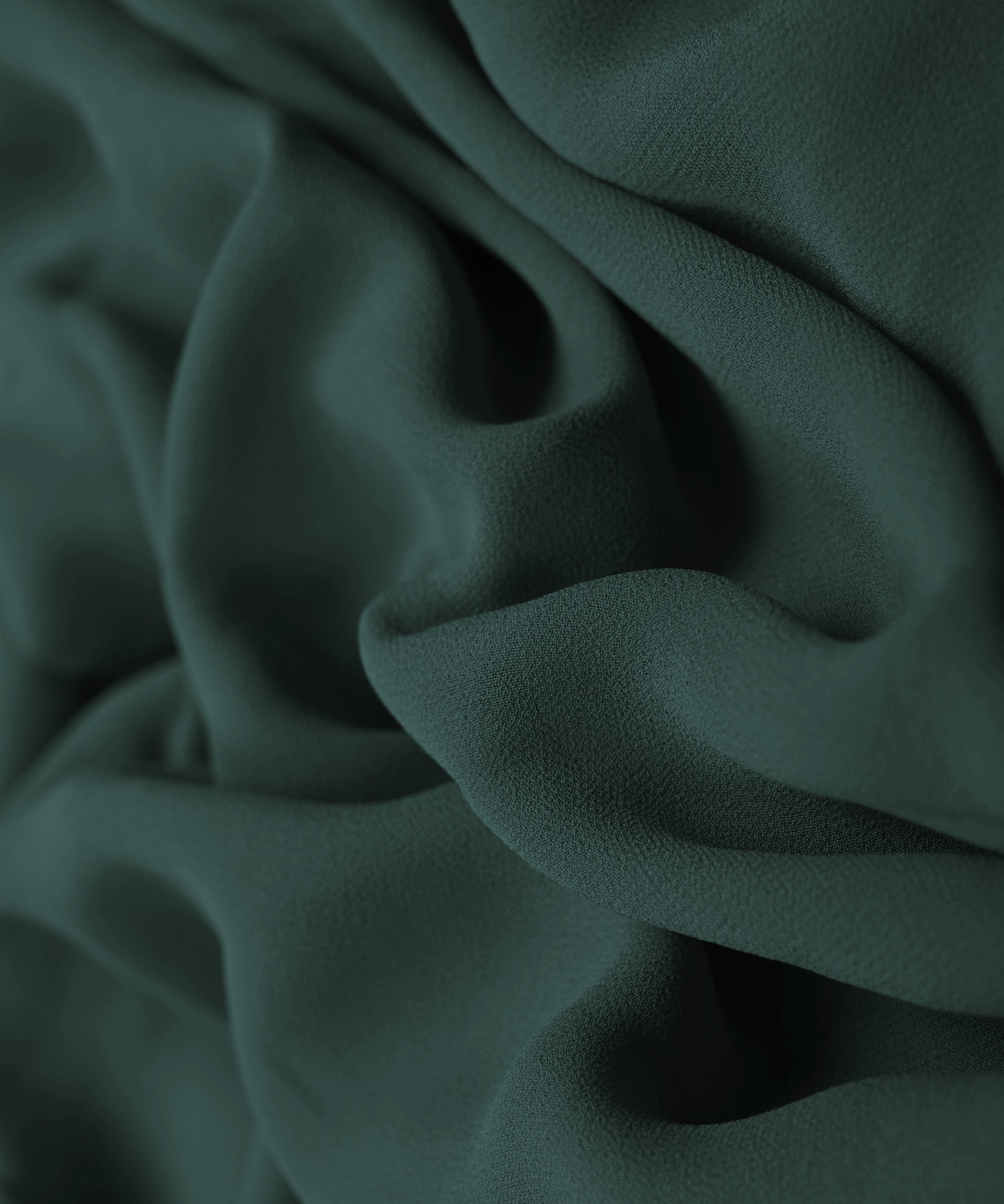 Pine Green Plain Dyed Faux Georgette Fabric