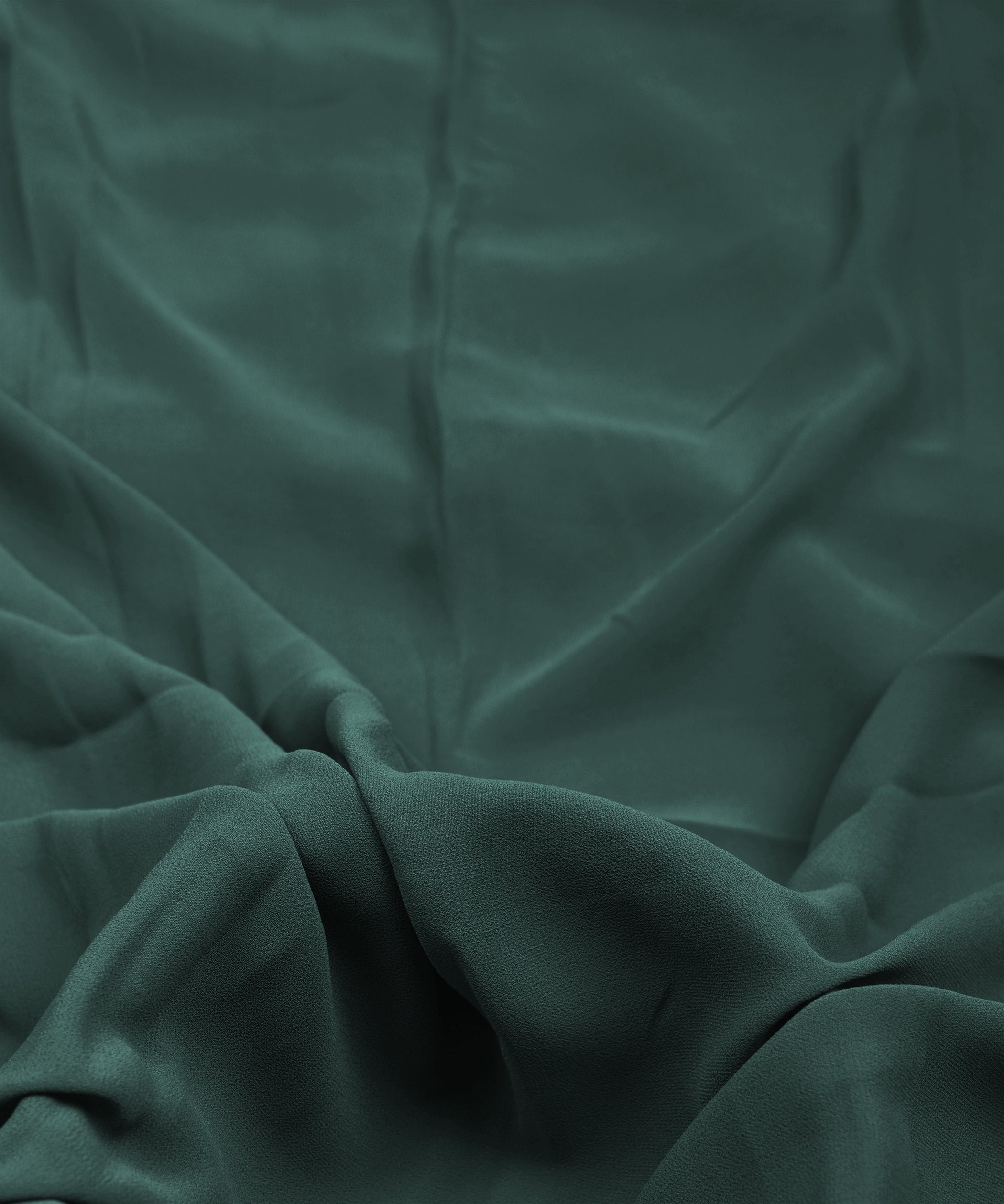 Pine Green Plain Dyed Faux Georgette Fabric