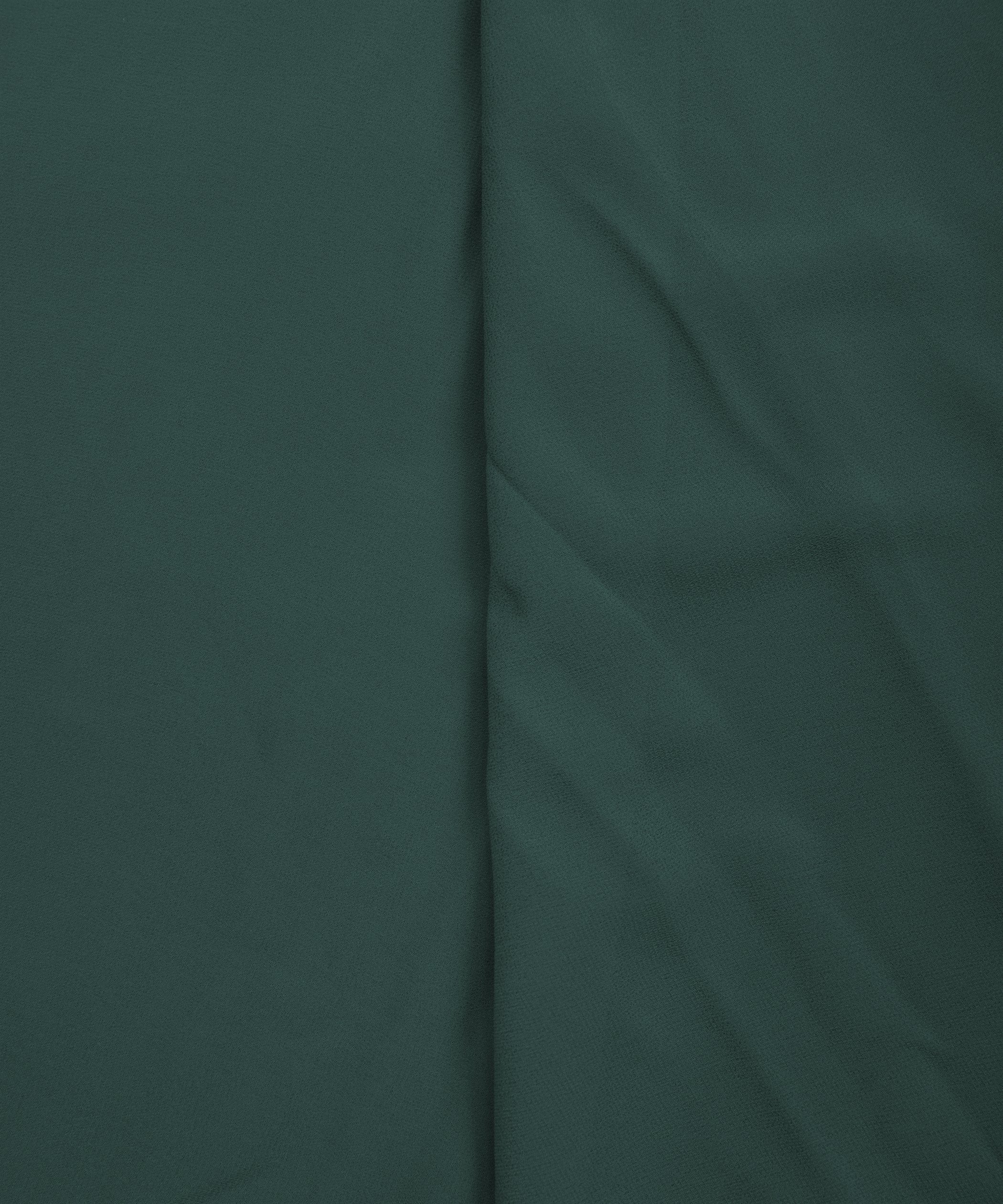 Pine Green Plain Dyed Faux Georgette Fabric