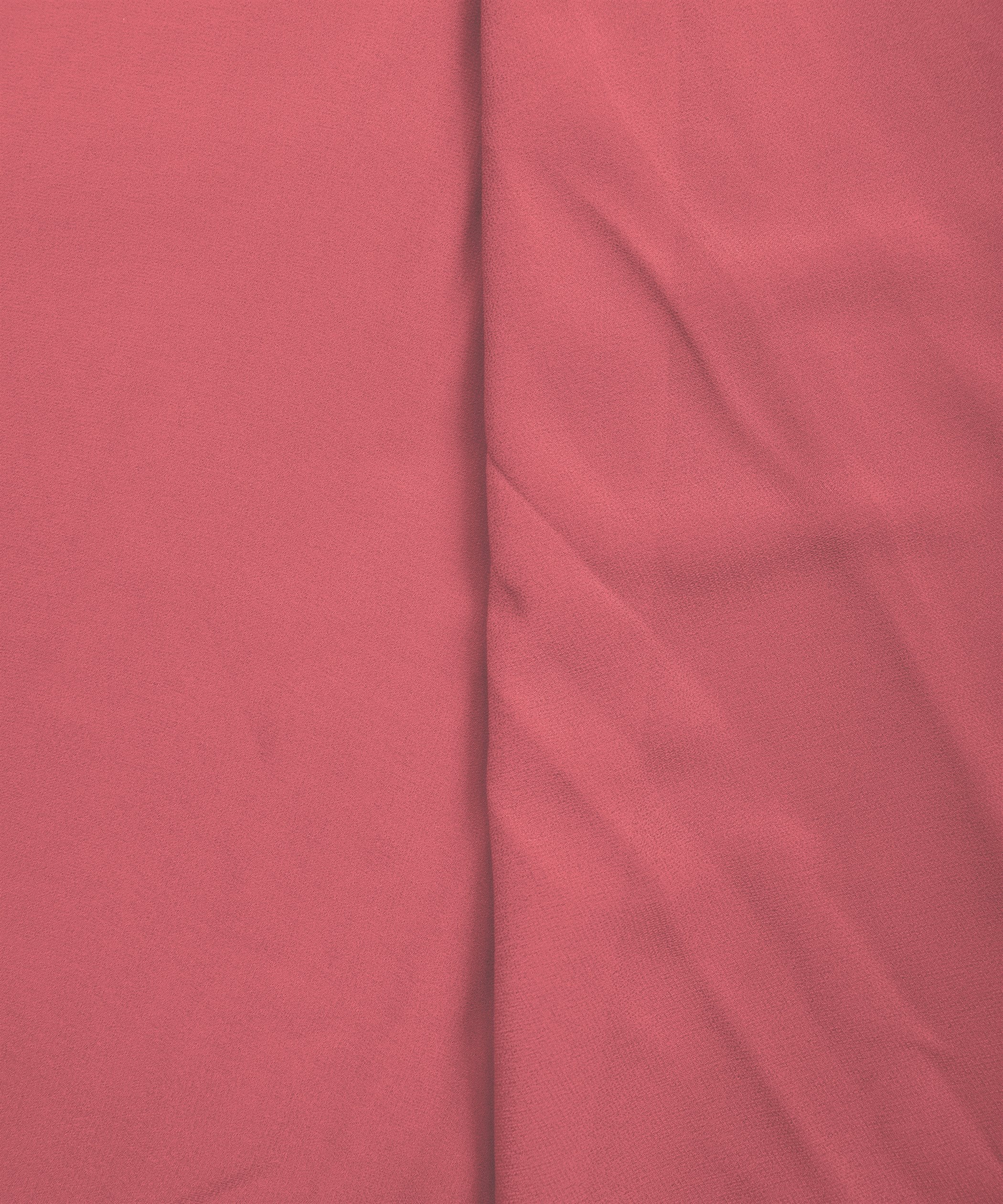 Pink Plain Dyed Faux Georgette Fabric