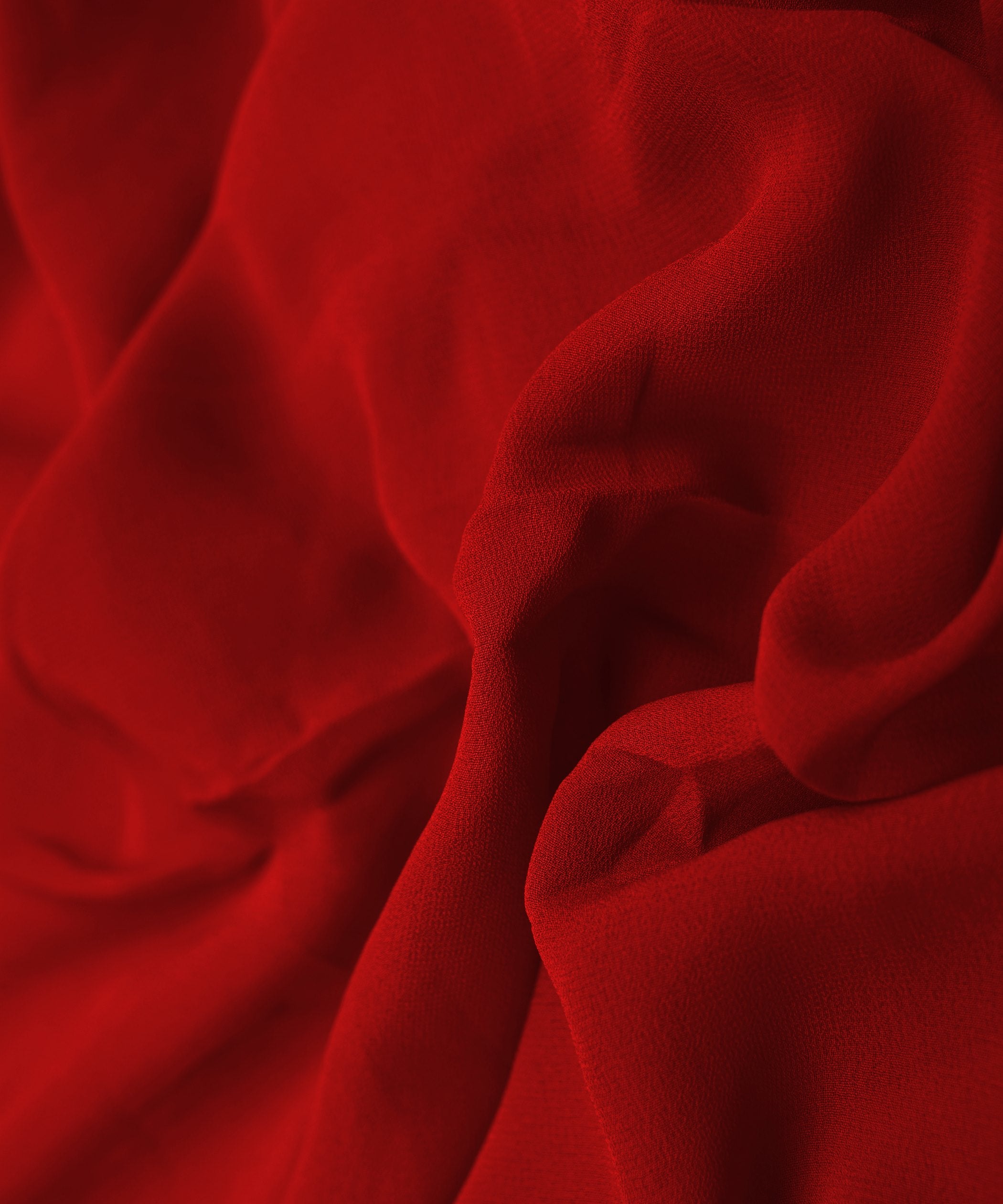 Red Plain Dyed Faux Georgette Fabric