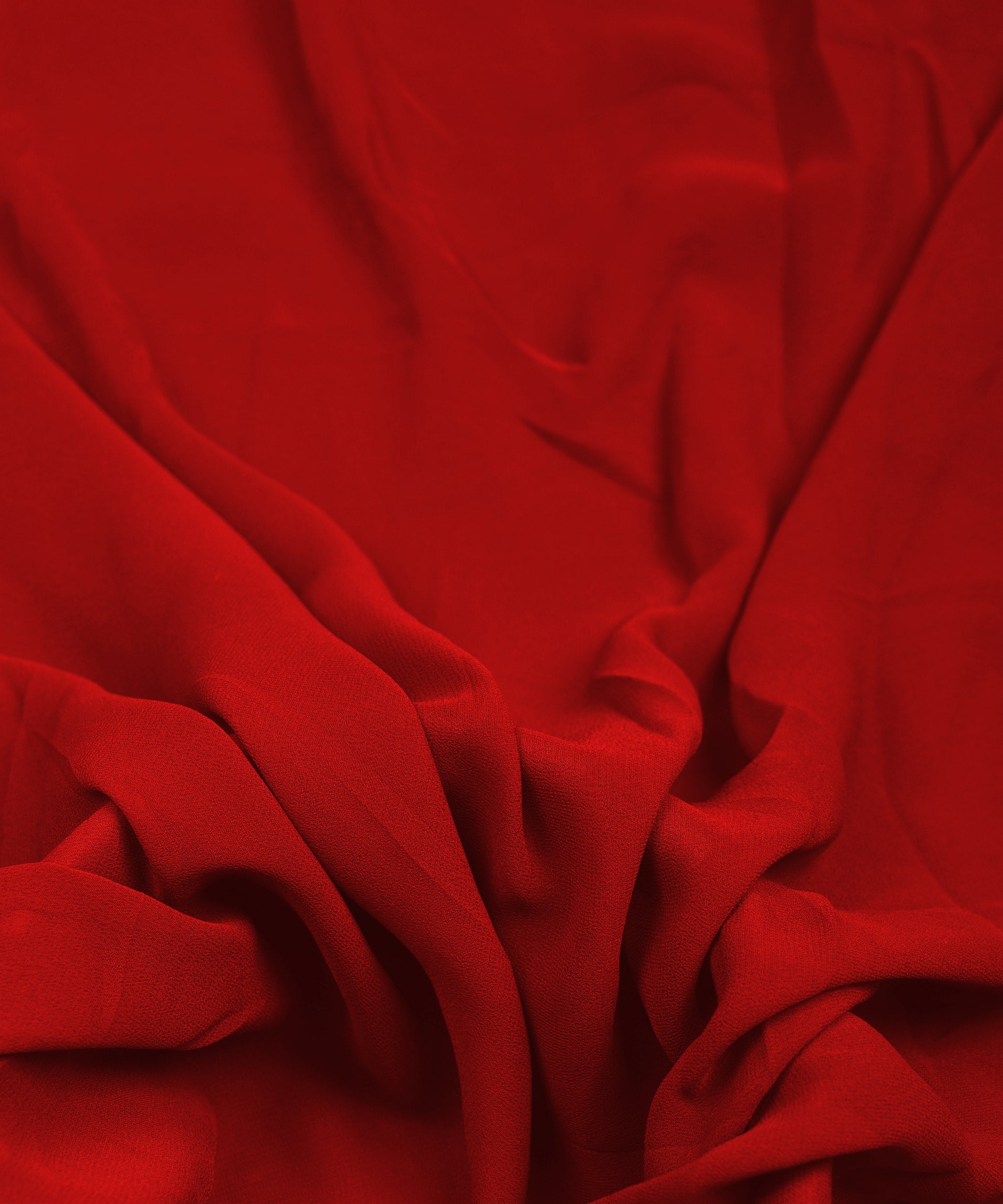 Red Plain Dyed Faux Georgette Fabric