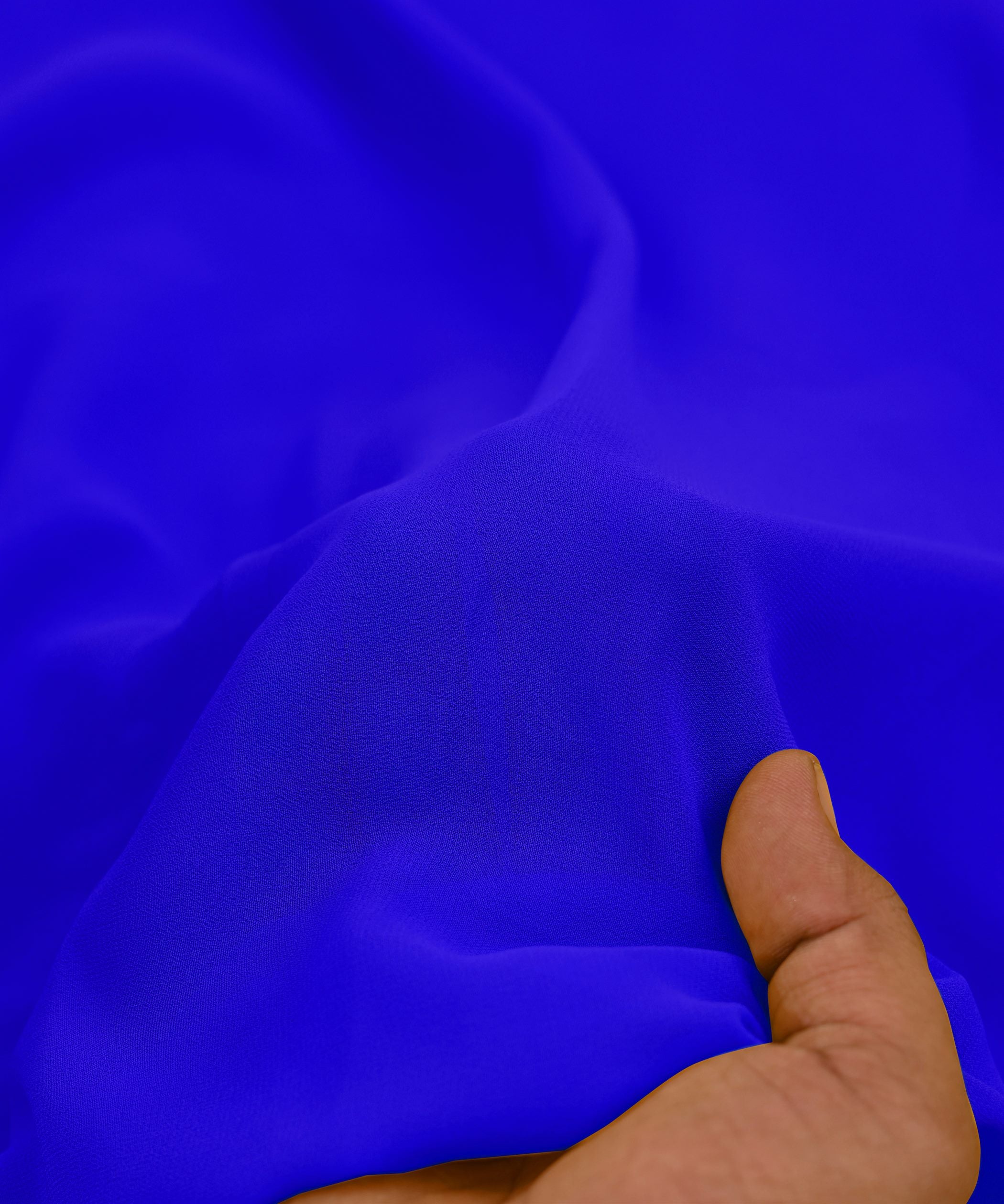 Royal Blue Plain Dyed Faux Georgette Fabric