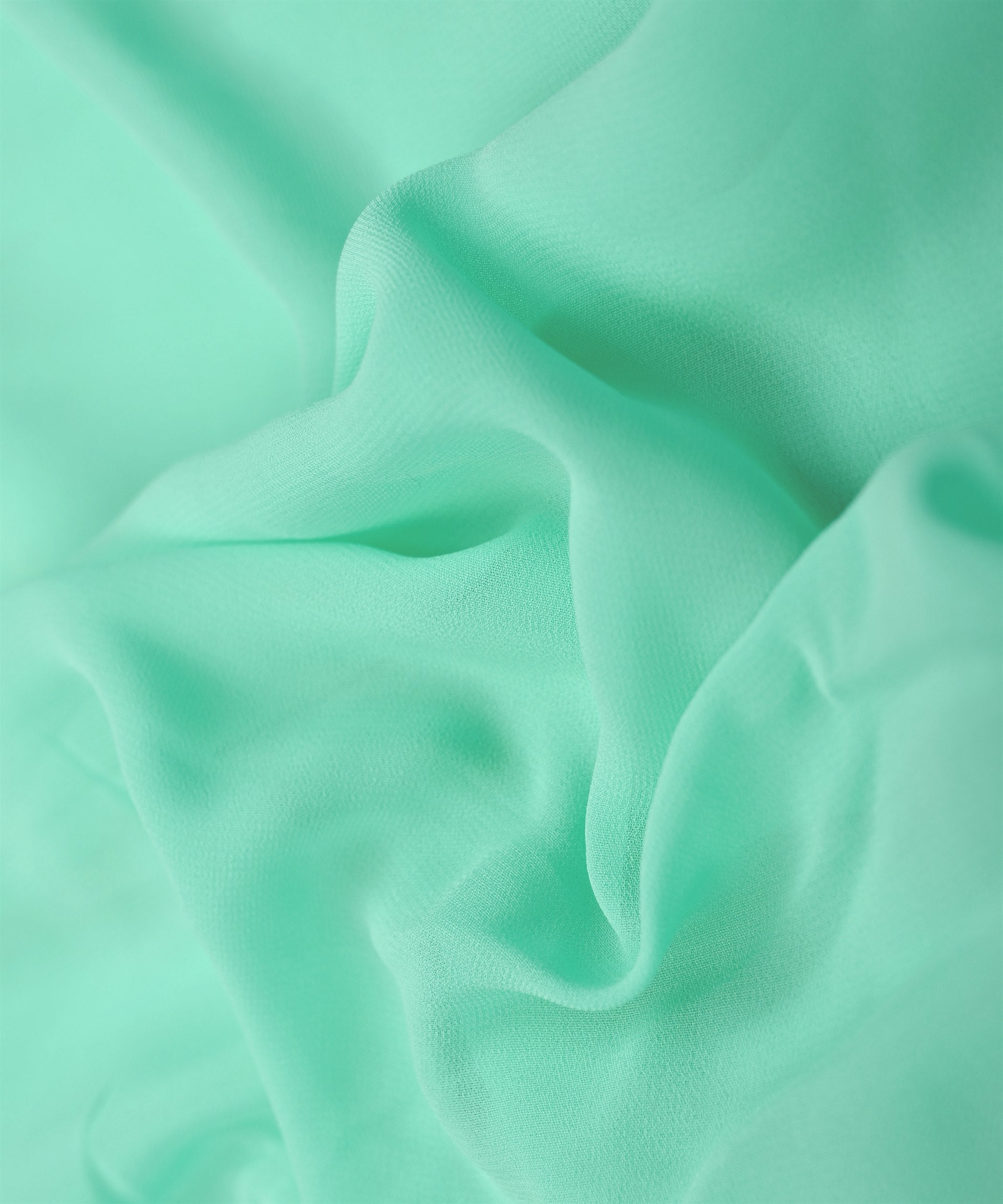 Sea Green Plain Dyed Faux Georgette Fabric