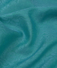 Aqua Blue Floral Kota Brasso Fabric