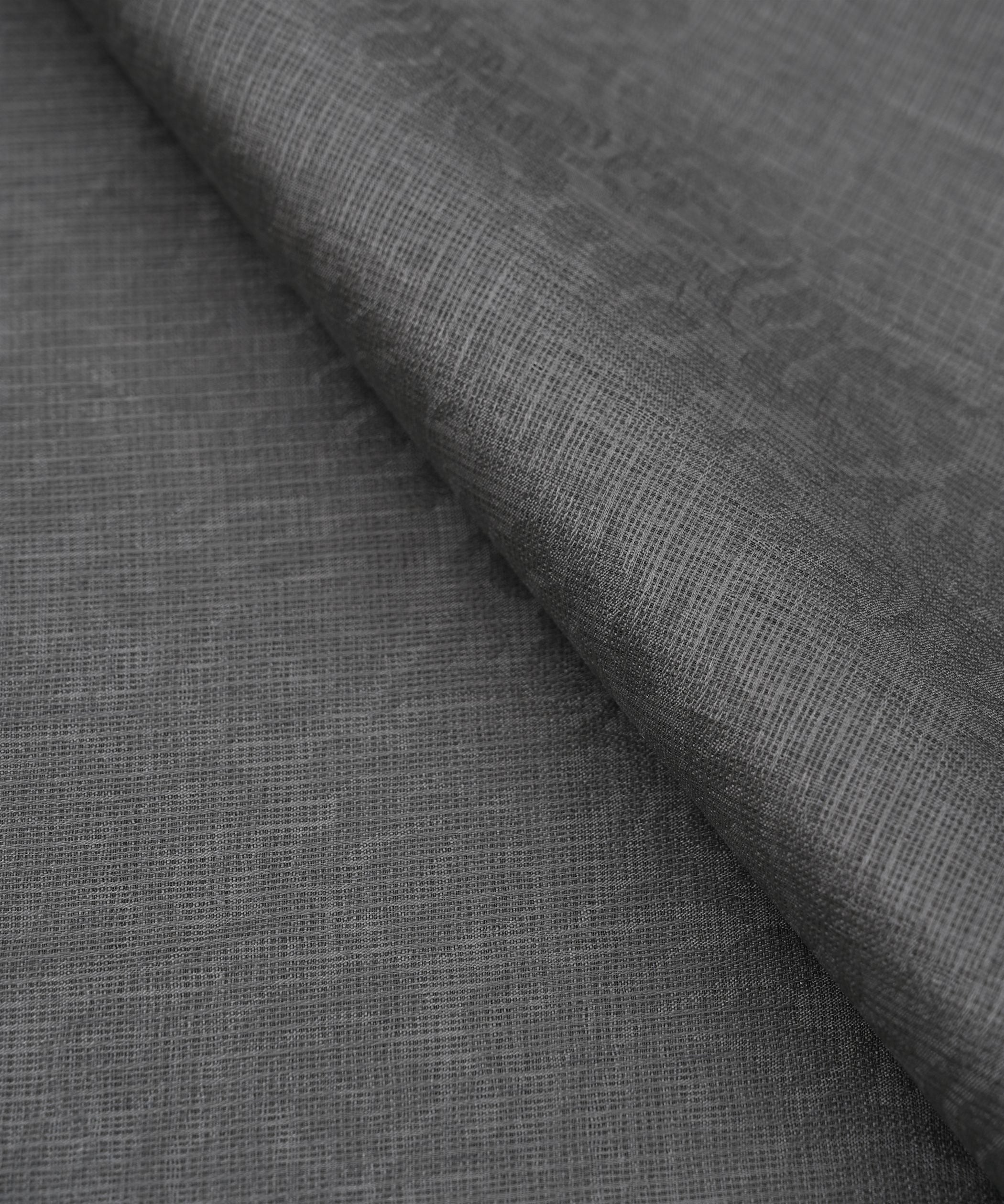 Grey Floral Kota Brasso Fabric