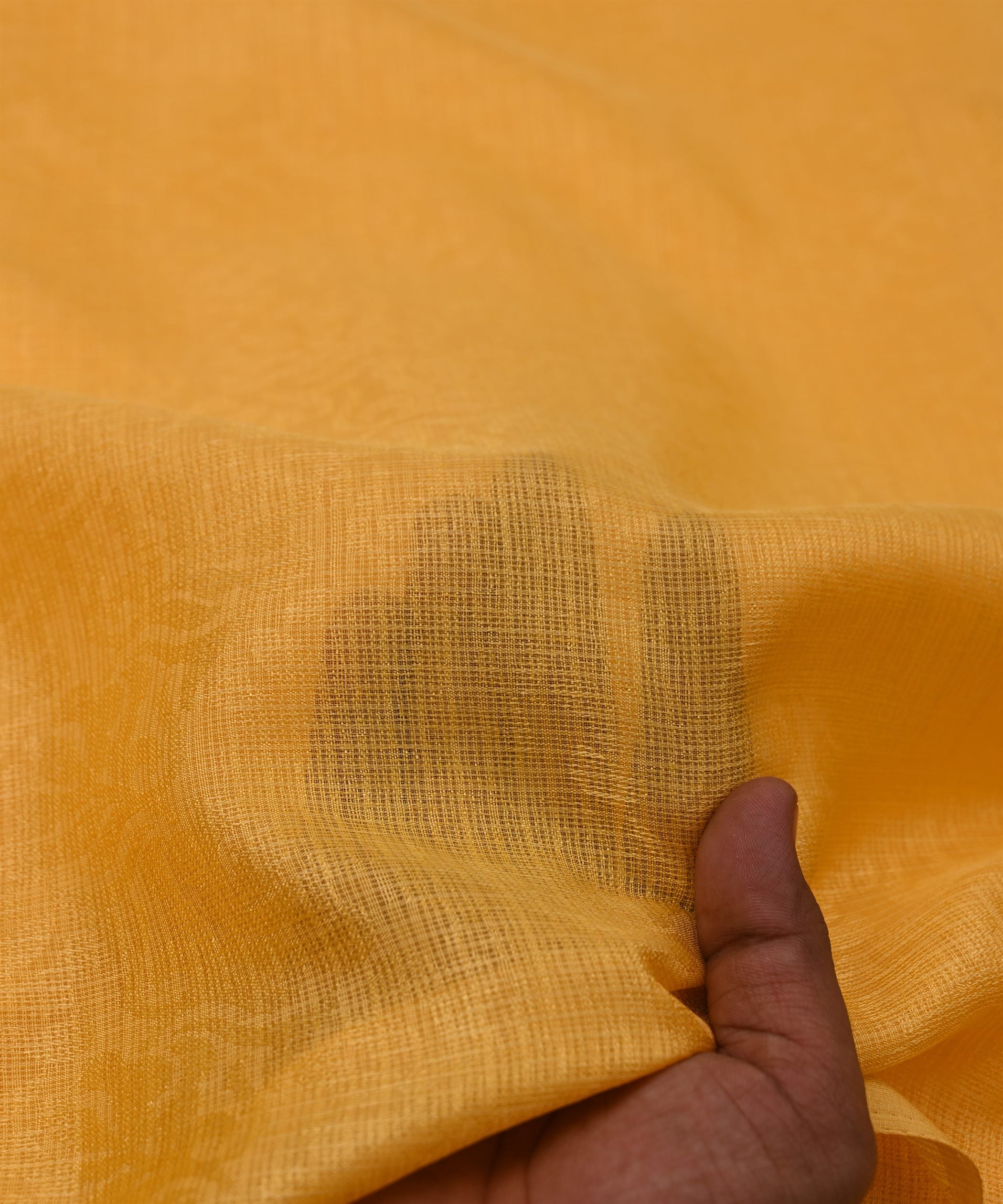 Yellow Floral Kota Brasso Fabric