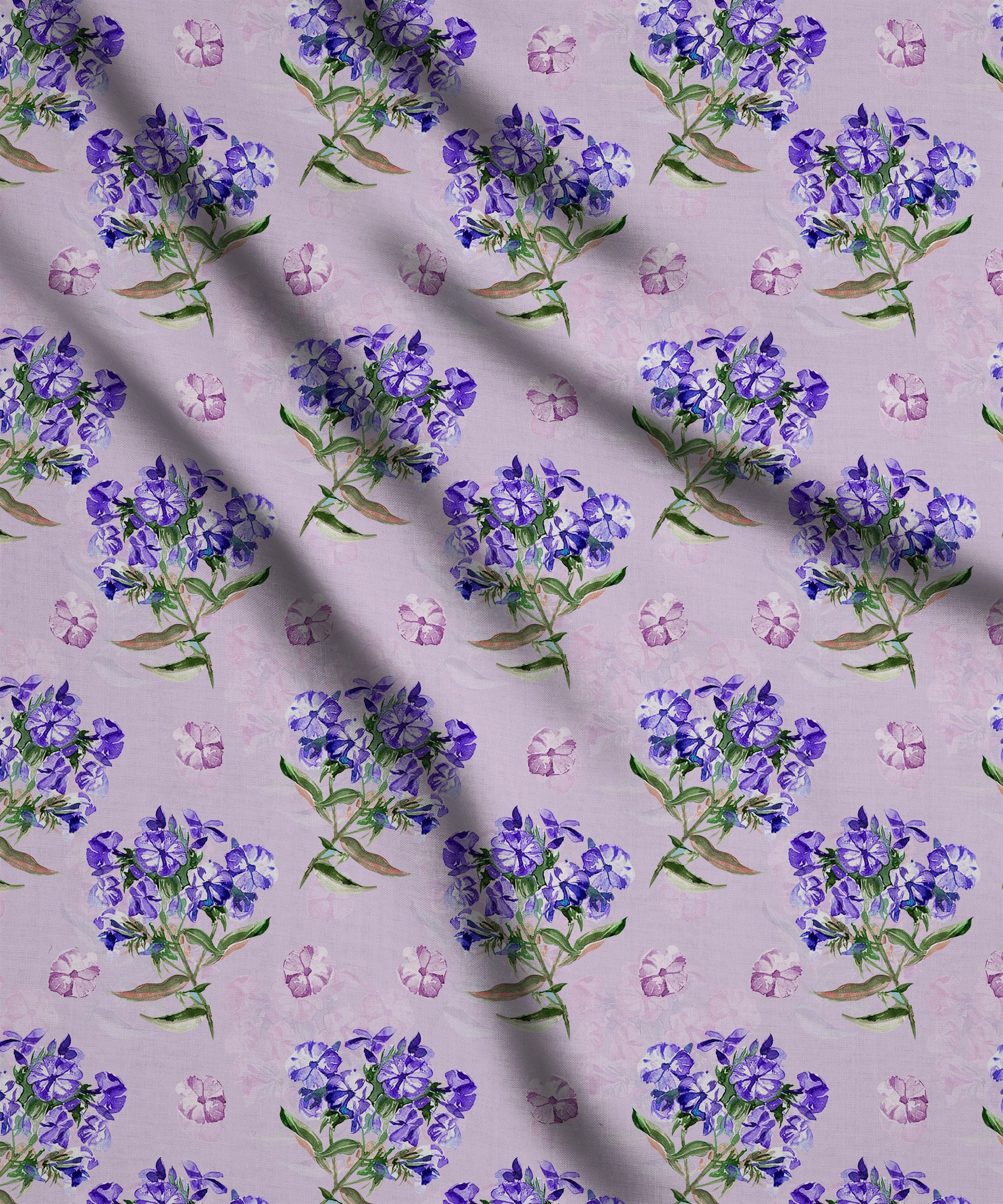 Lilac-Flower Bunch Floral Print