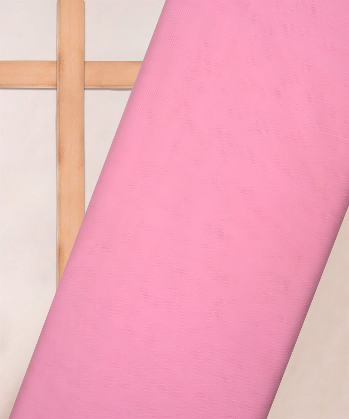 Baby Pink Plain Dyed Net Fabric