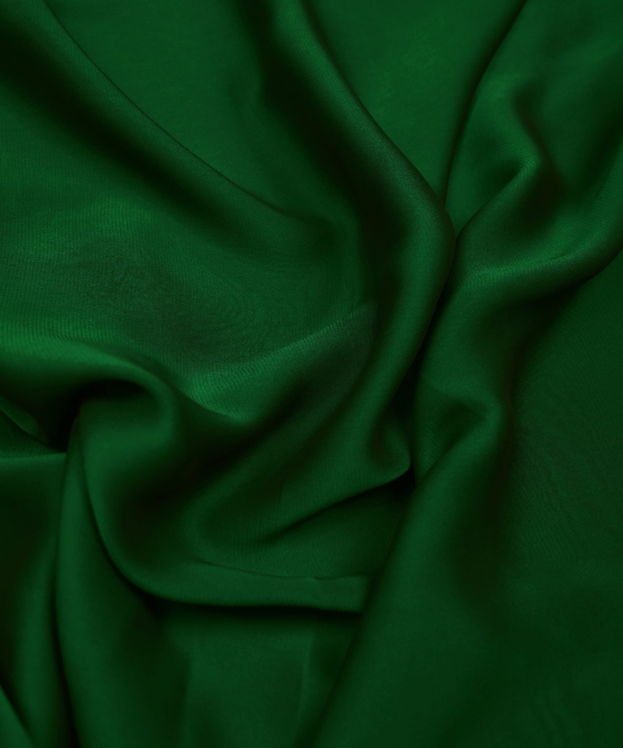 Bottle Green Plain Dyed Georgette Fabric