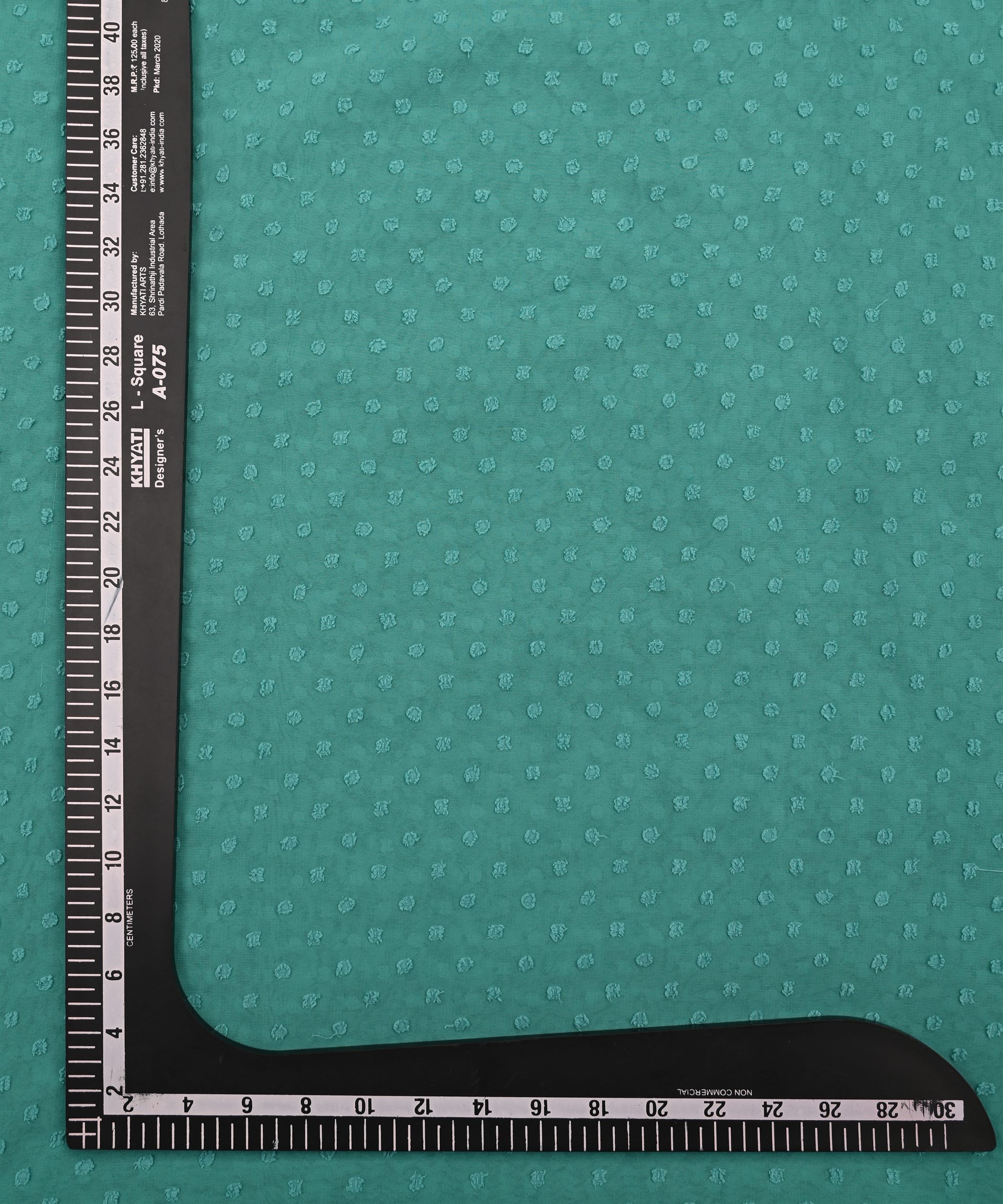 Aqua Blue Georgette Dobby Weave Fabric