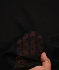Black Georgette Dobby Weave Fabric