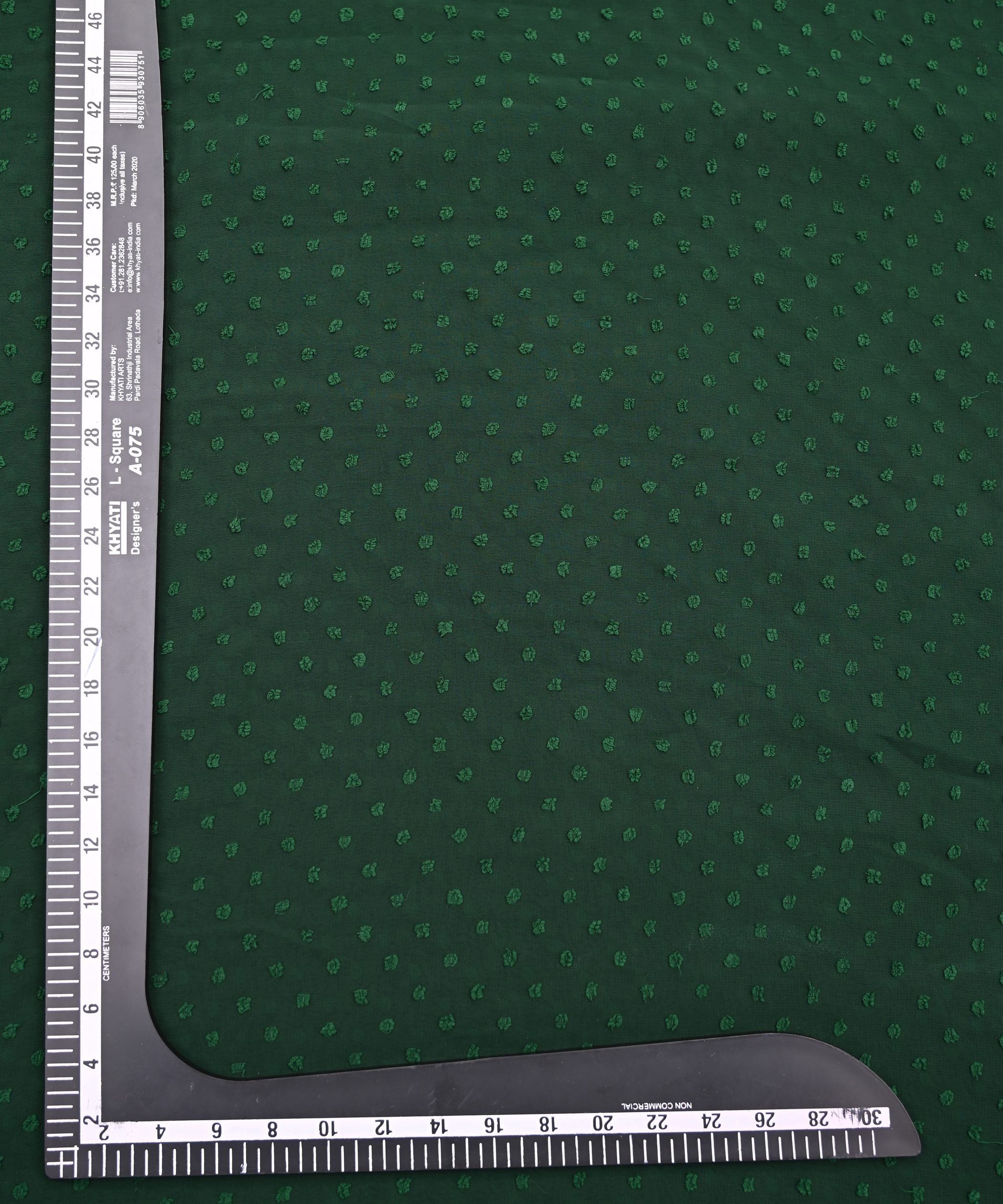 Bottle Green Georgette Dobby Weave Fabric