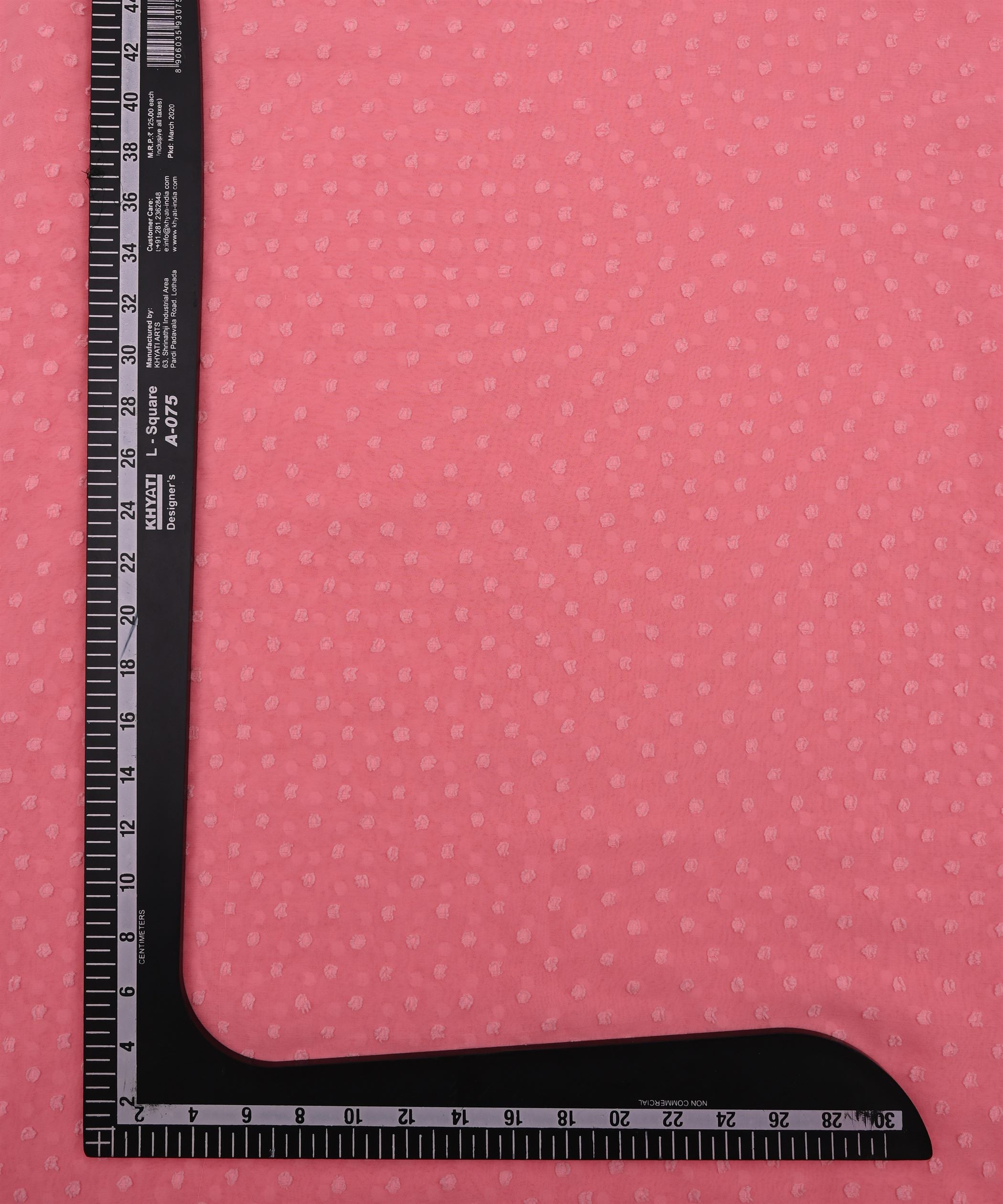 Coral Pink Georgette Dobby Weave Fabric
