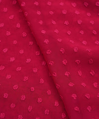 Hot Pink Georgette Dobby Weave Fabric