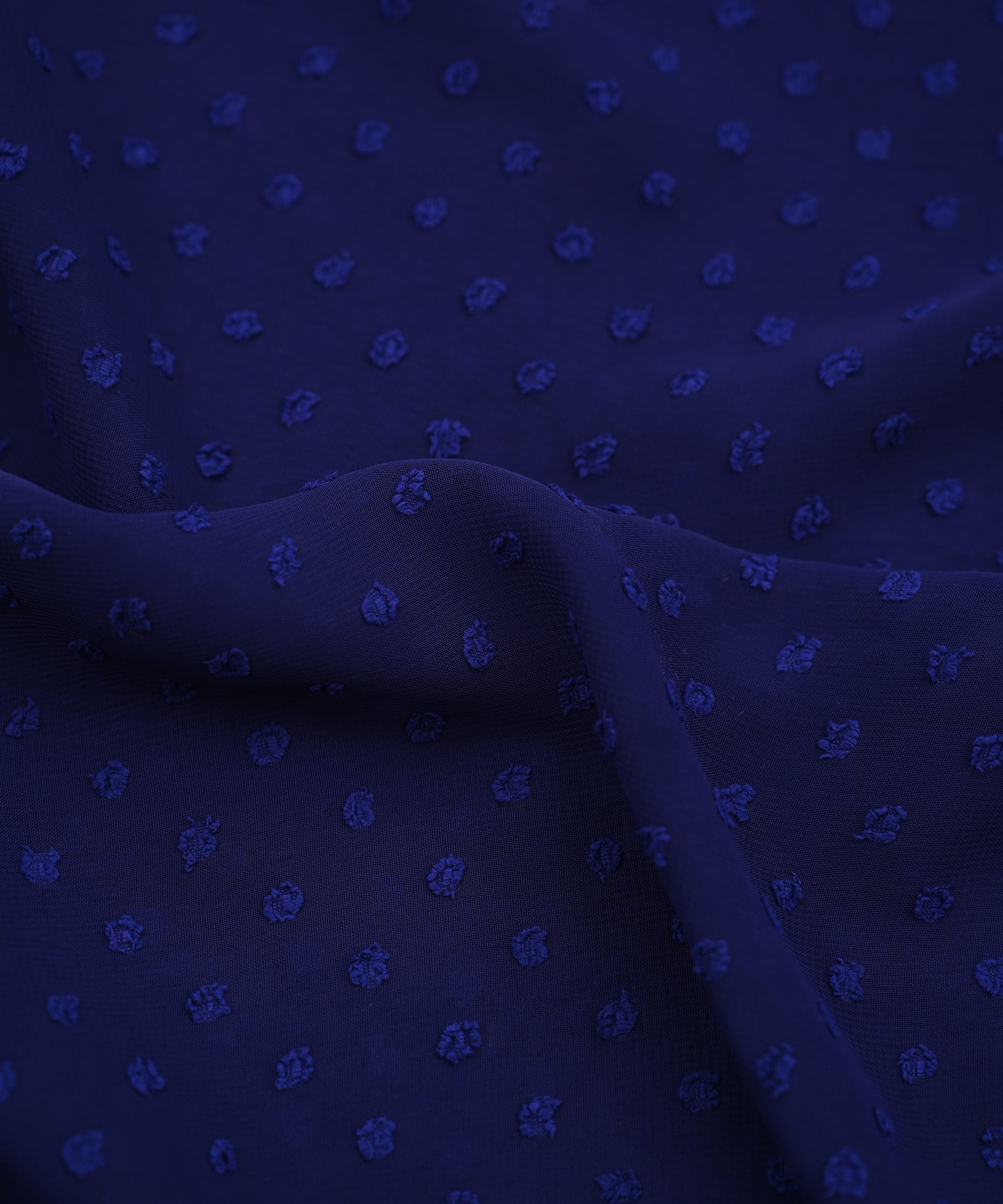 Navy Blue Georgette Dobby Weave Fabric