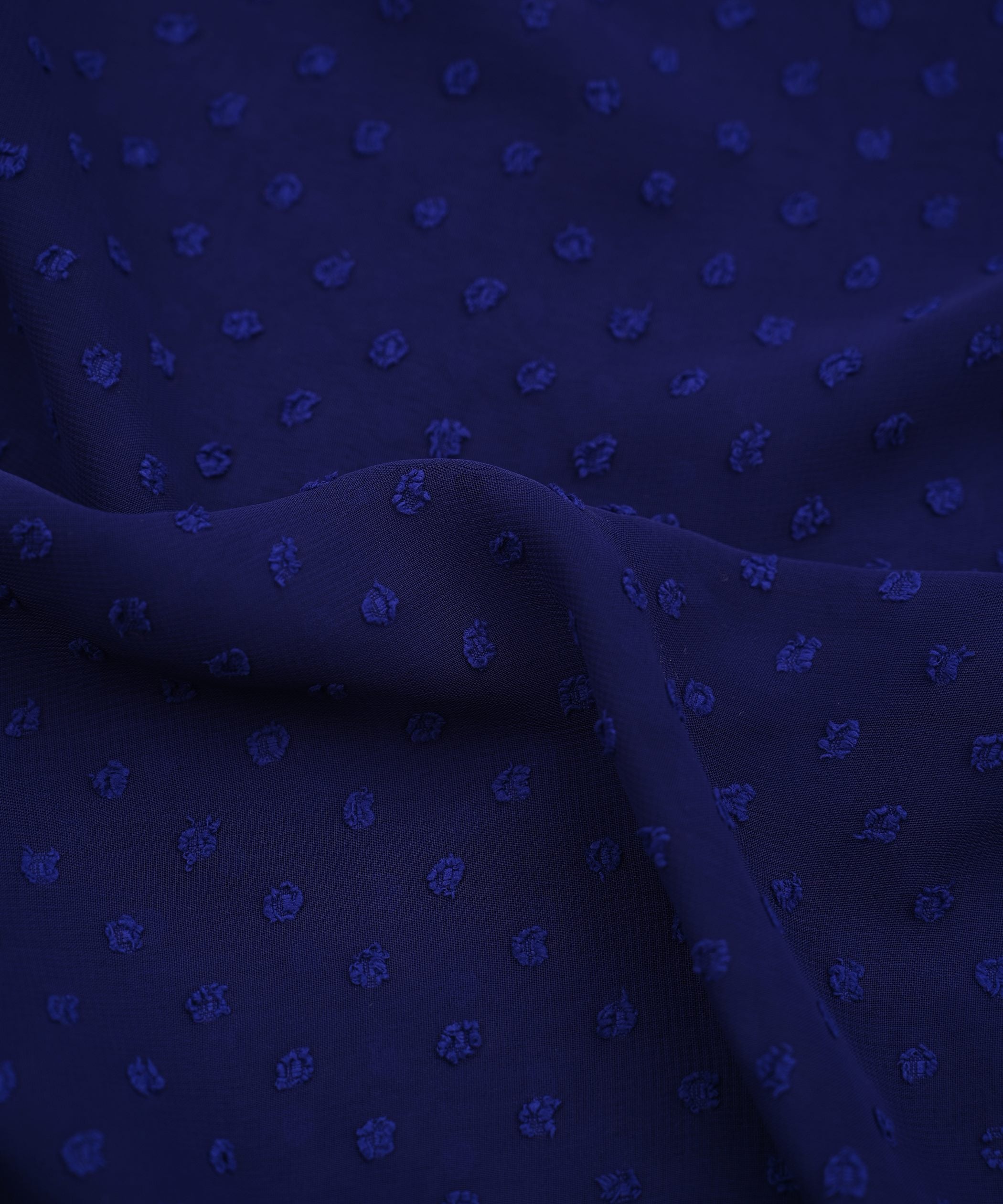 Navy Blue Georgette Dobby Weave Fabric