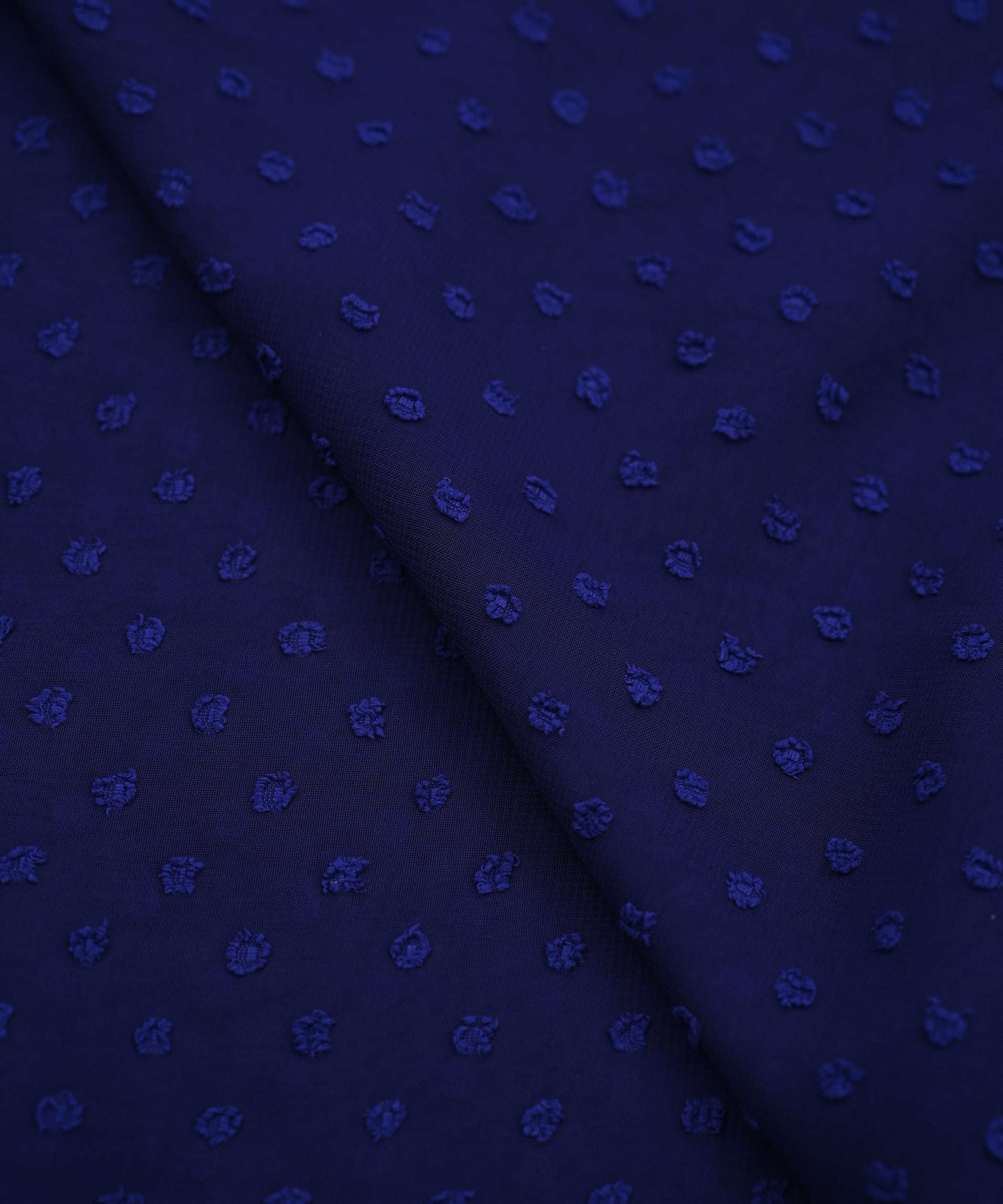 Navy Blue Georgette Dobby Weave Fabric