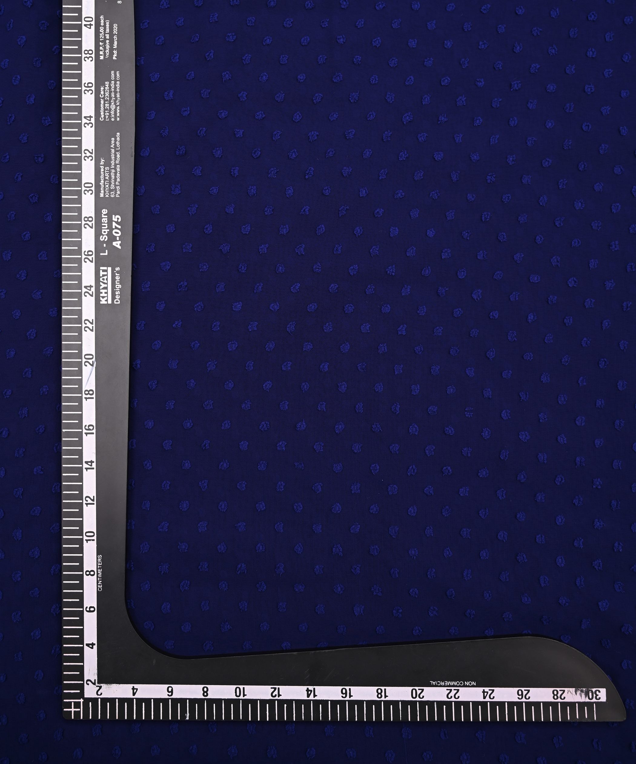 Navy Blue Georgette Dobby Weave Fabric