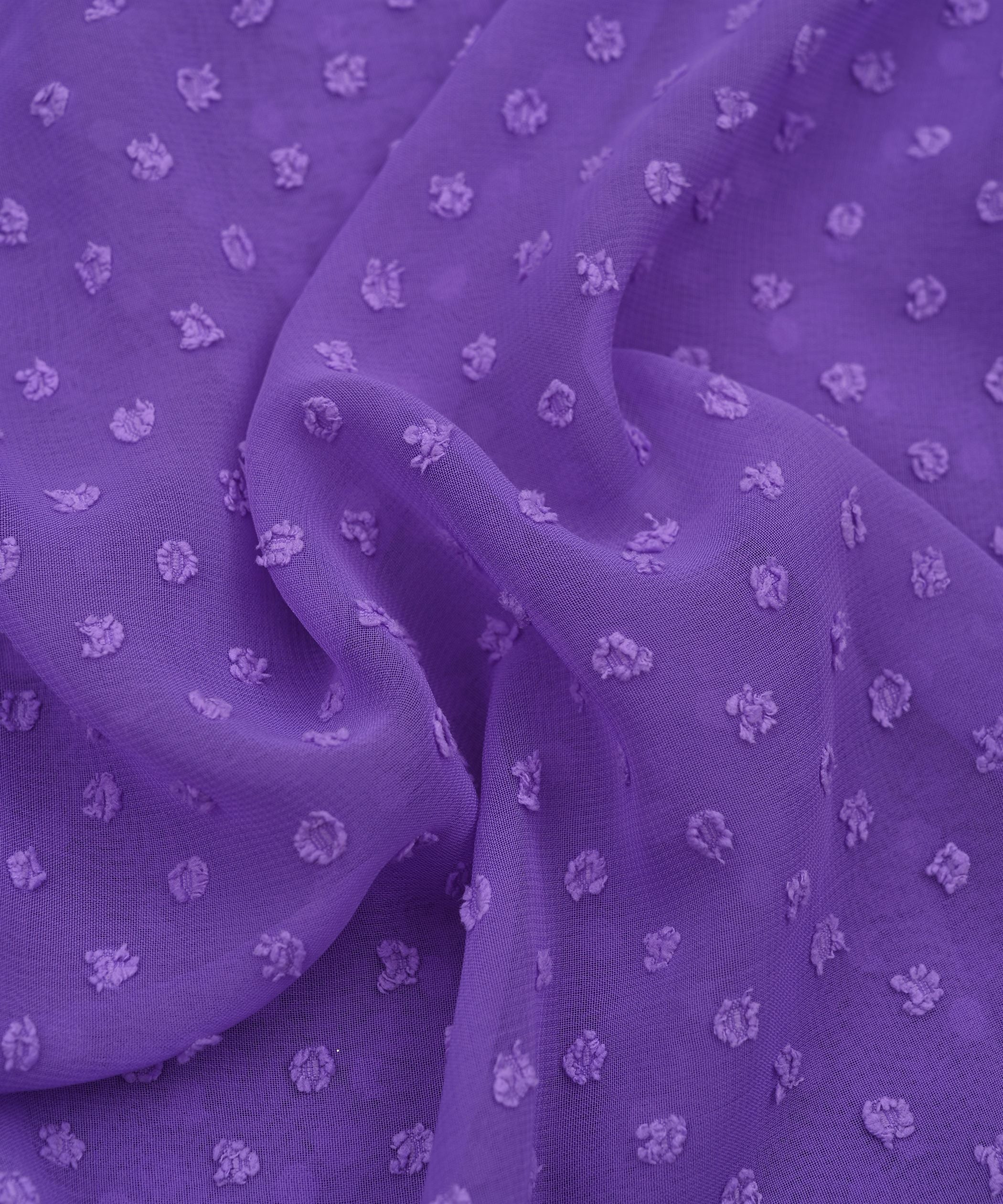 Purple Georgette Dobby Weave Fabric