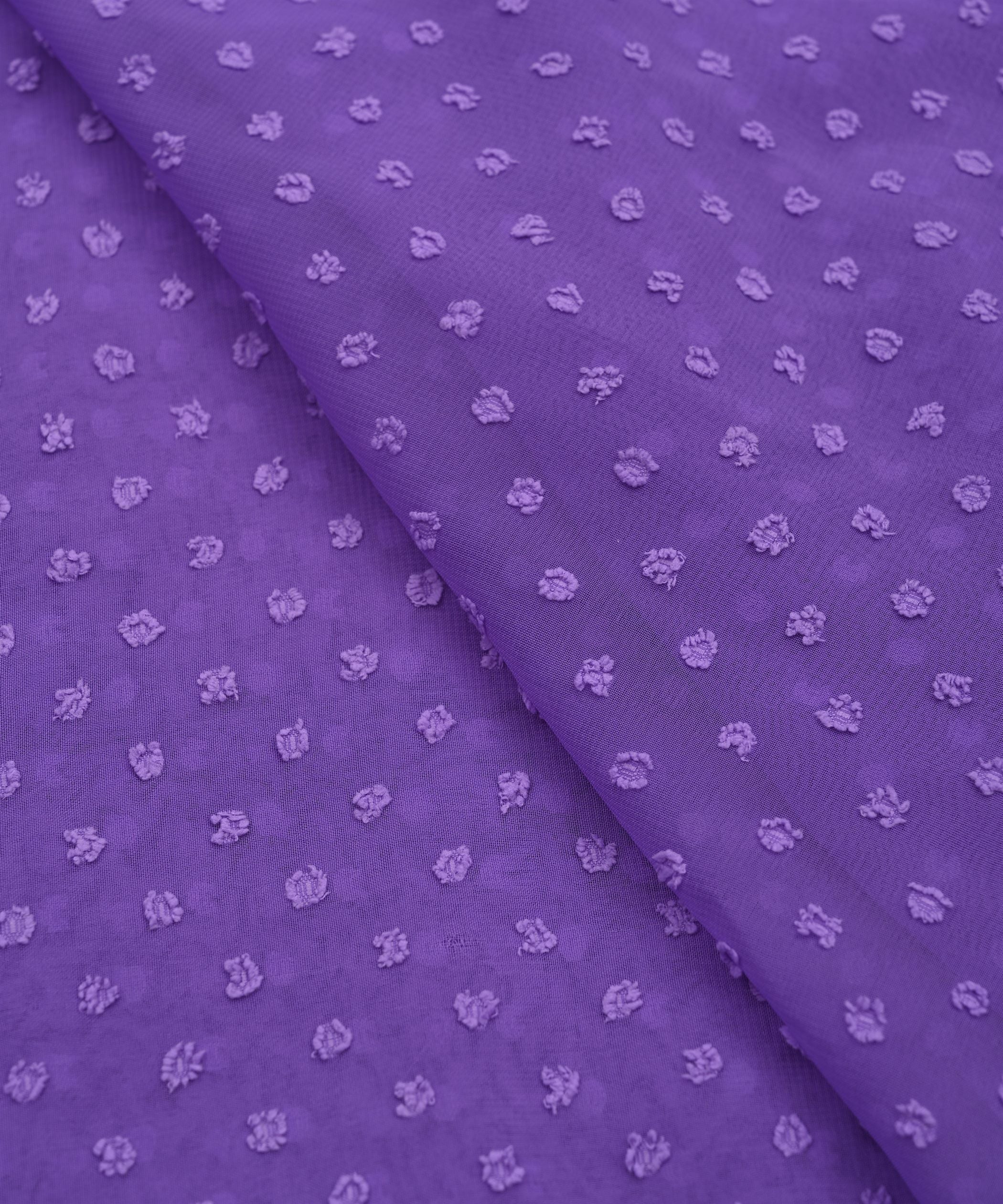 Purple Georgette Dobby Weave Fabric