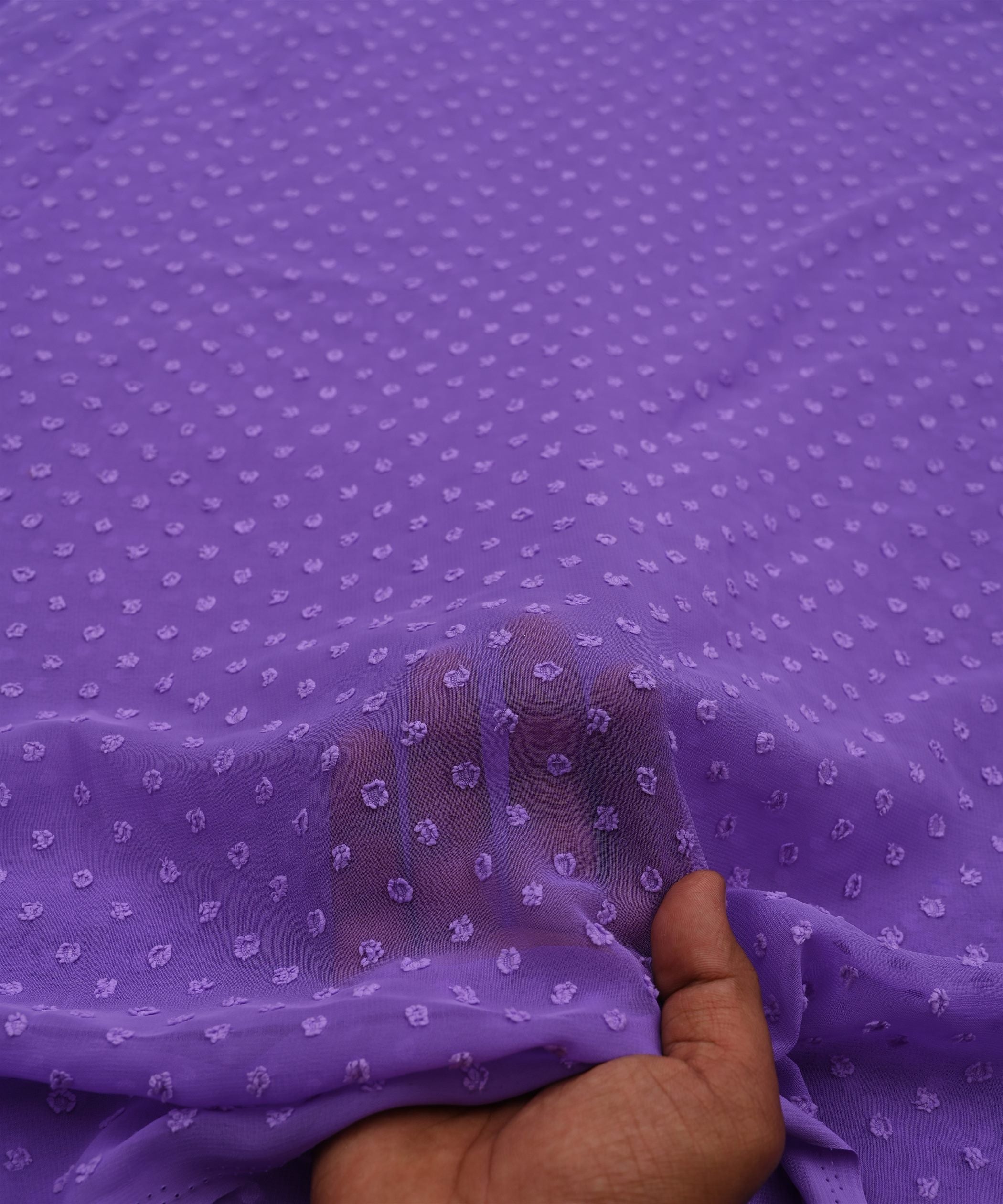 Purple Georgette Dobby Weave Fabric