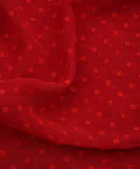 Red Georgette Dobby Weave Fabric